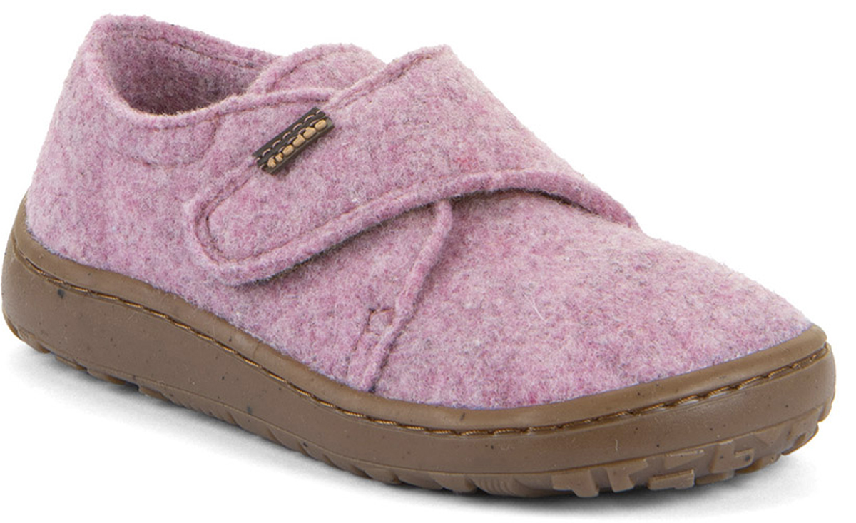 Woll- Hausschuhe mit Klett, in Rosa/ Pink von * Froddo Barefoot* knautschige Minimalsohle G1700420