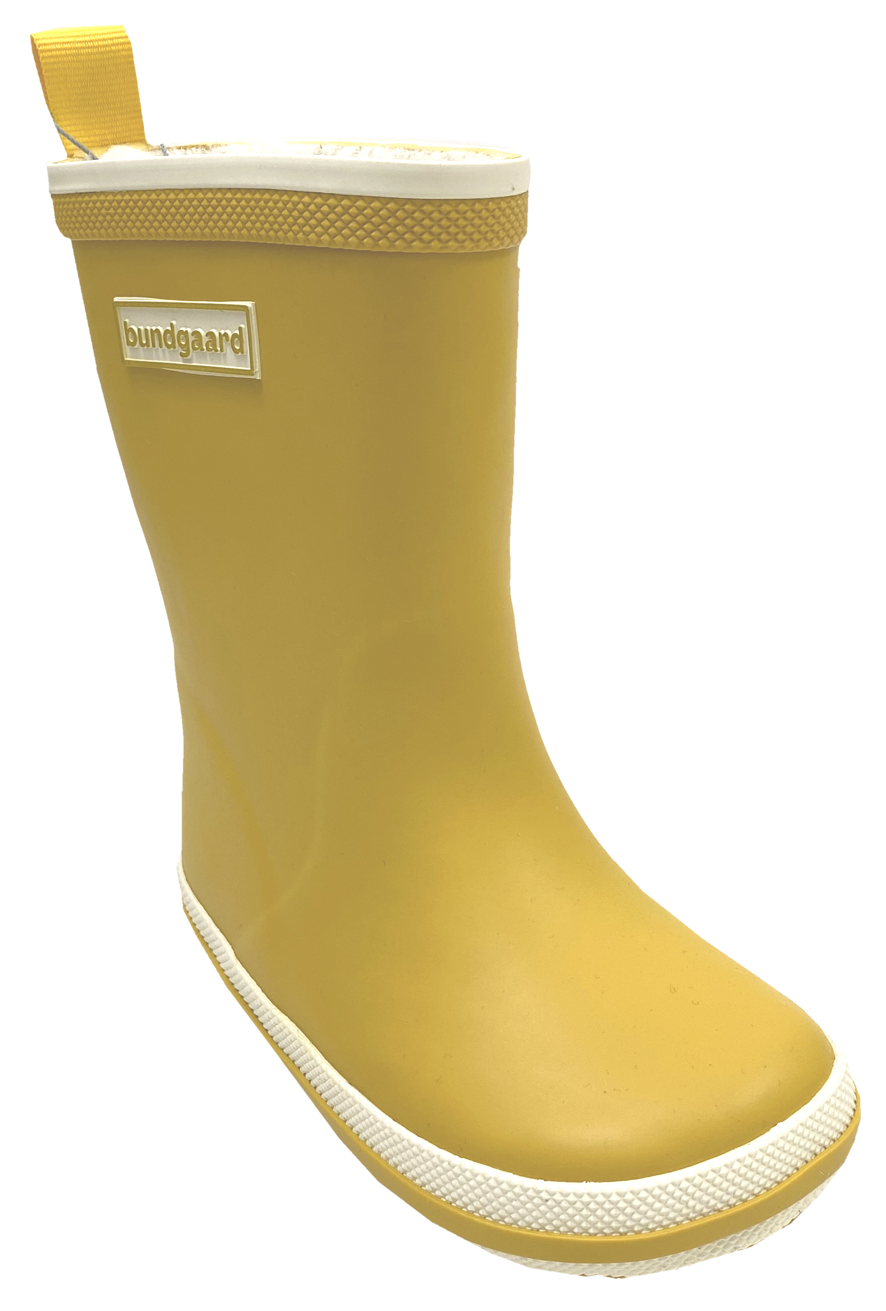 Barfuß Gummistiefel Charly High Warm, Naturgummi +Winterfutter in Curry Gelb von BUNDGAARD
