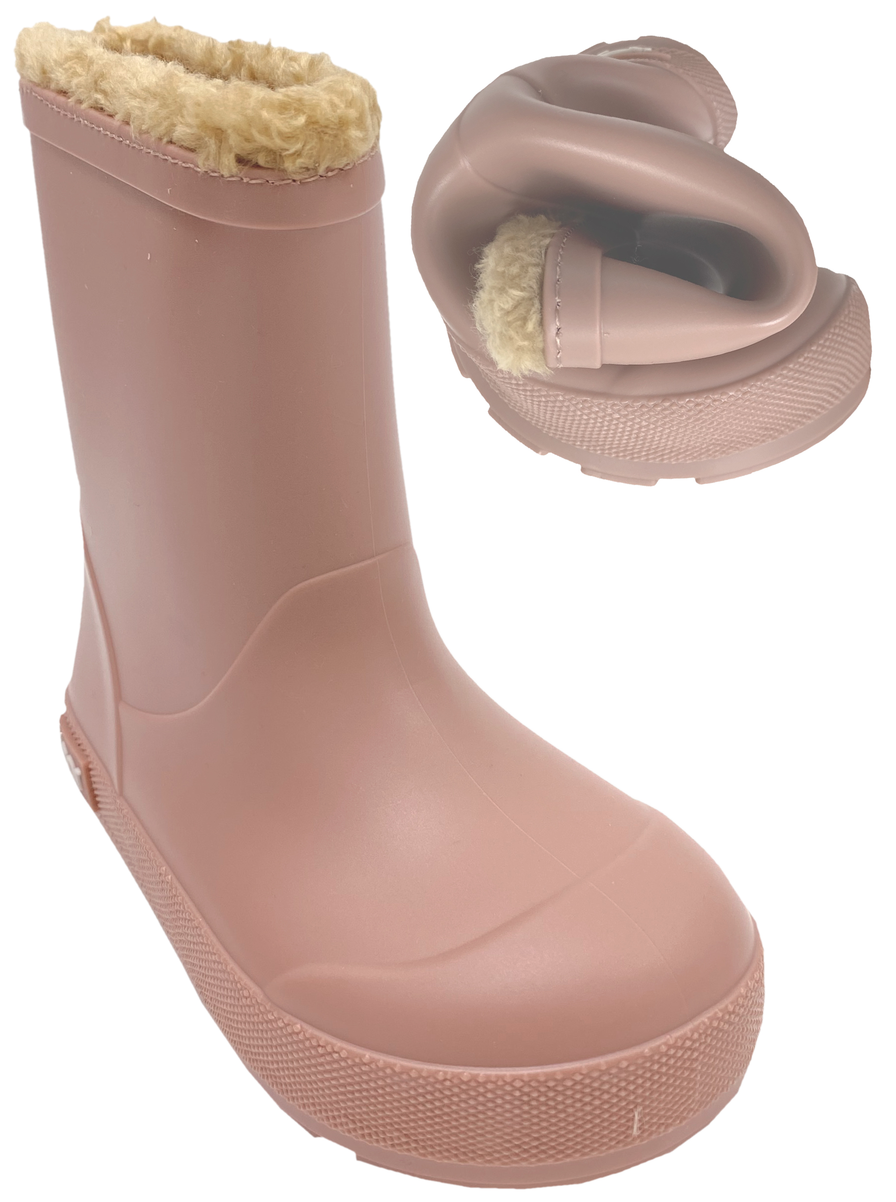 Leichte & flexible Barfußgummistiefel mit Warmfutter von IGOR aus Spanien Yogi in Dusty Pink