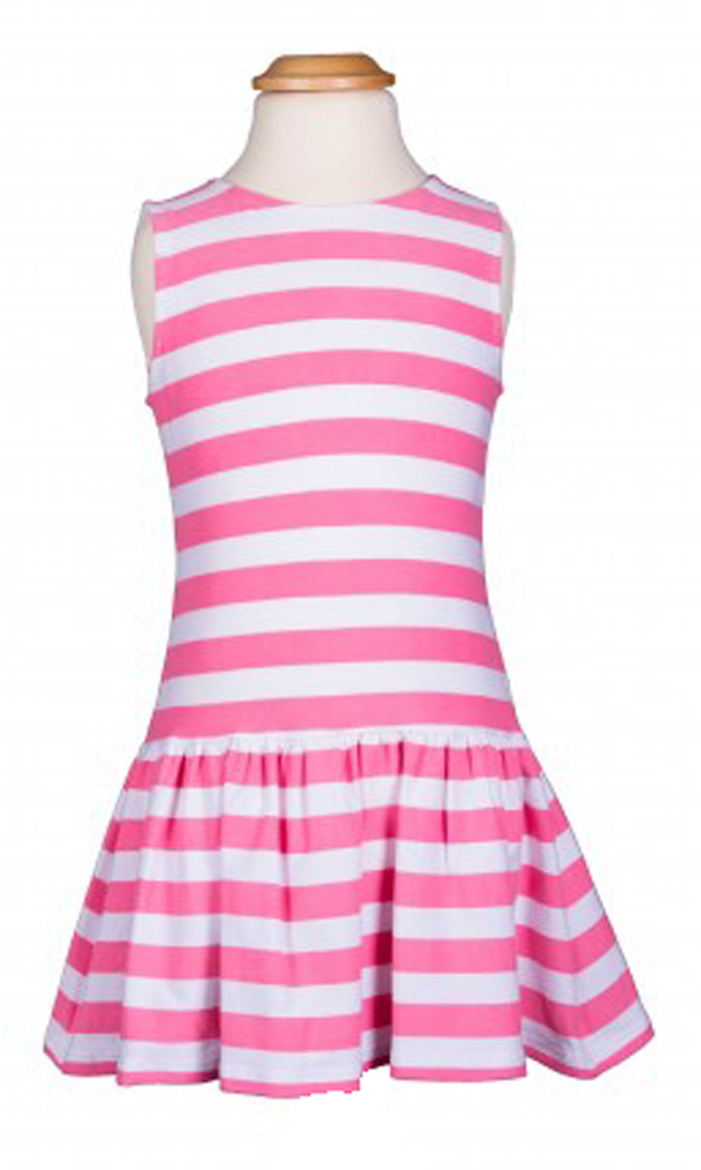 Shirtkleid aus weichem Jersey in Rosa / Weiß gestreift von HAPPY GIRLS / Eisend KIds 971354