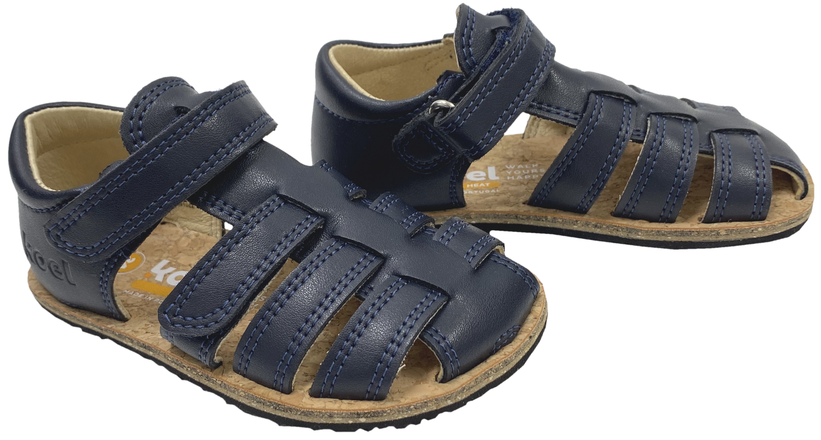Barfußschuhe / Römersandale Zehen & Fersenschutz, Nappa Leder ARIN in Dark Blue von KOEL 24M008.101