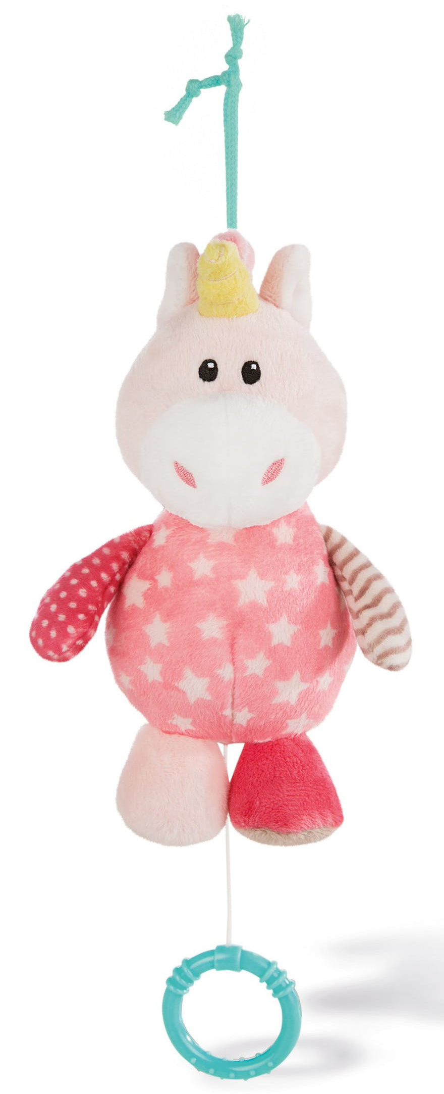 Spieluhr aus weichem Plüsch - Einhorn Stupsi - Melodie: "Brahms Wiegenlied" von NICI 43657