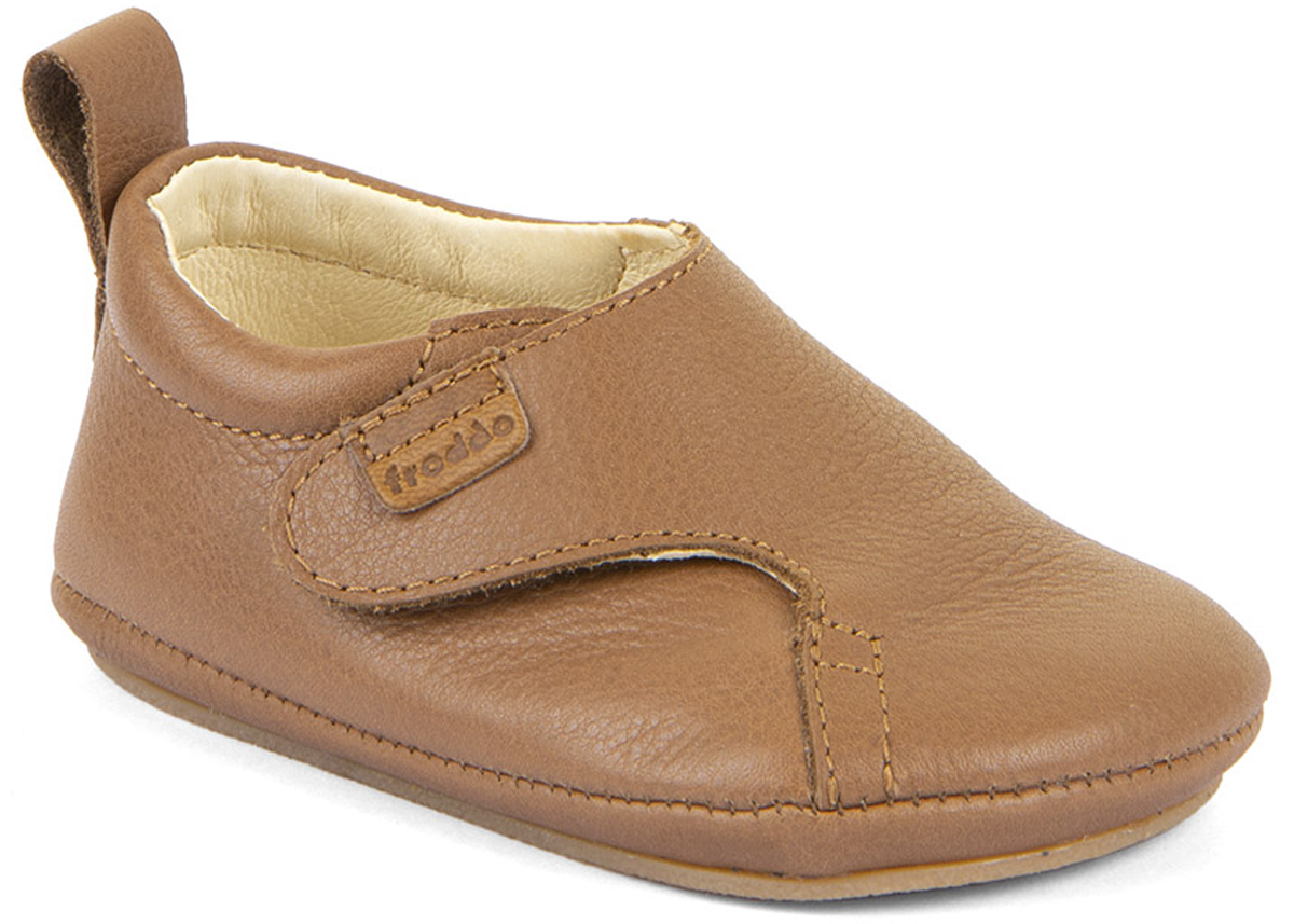 Flache Prewalker Lederschuhe in Cognac mit soft- knautschiger Minimalsohle von FRODDO Barefoot G1130020