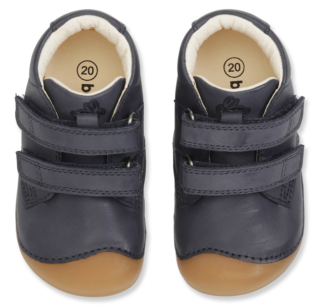Weiche Leder Halbschuhe mit Klett, Barfußschuhe von BUNDGAARD - Petit - Dunkelblau 101068