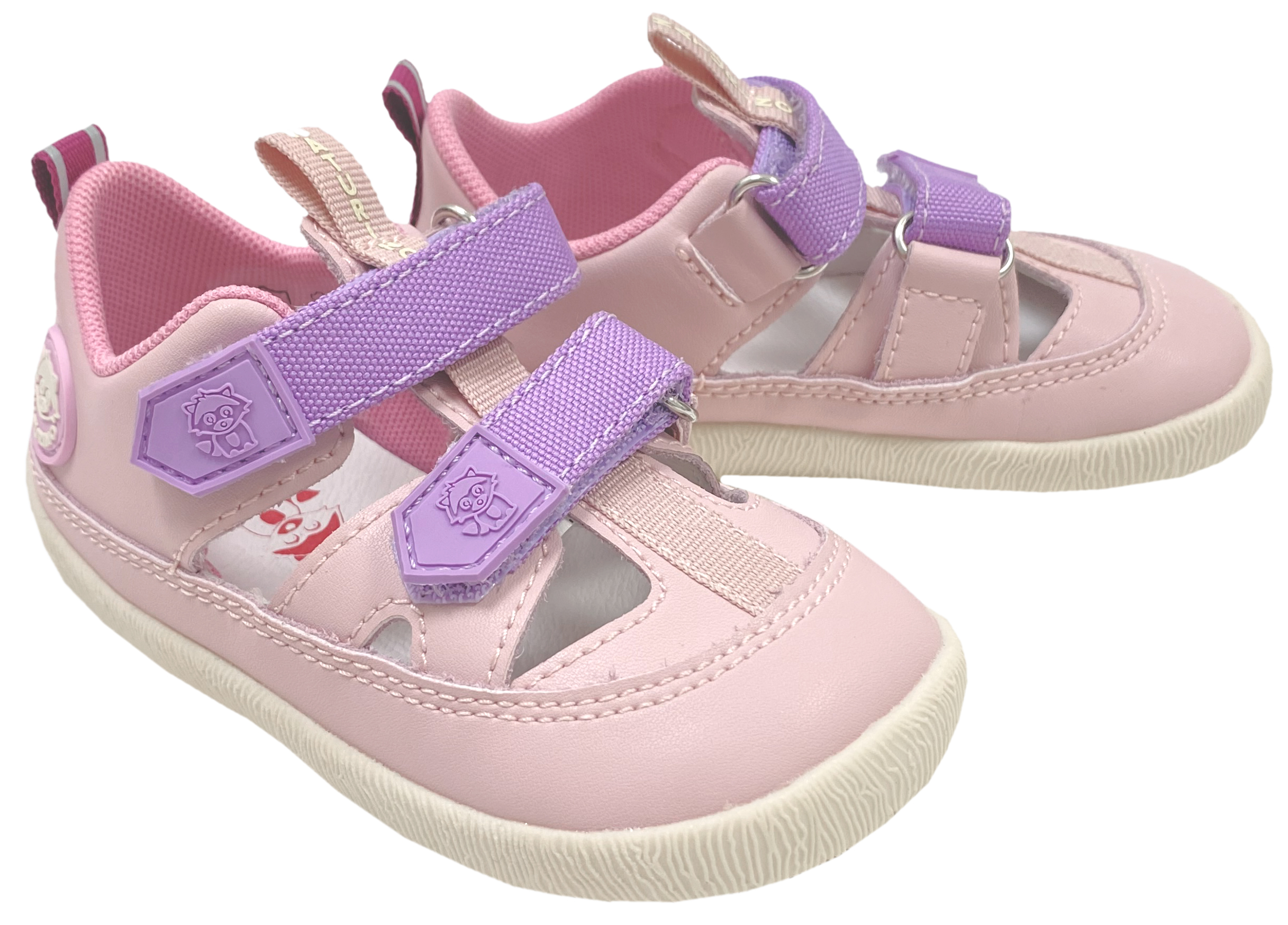 Leder Halbsandale / Barfußschuhe von NATURINO Barefoot Modell GIOMMY in Rosa, Lila