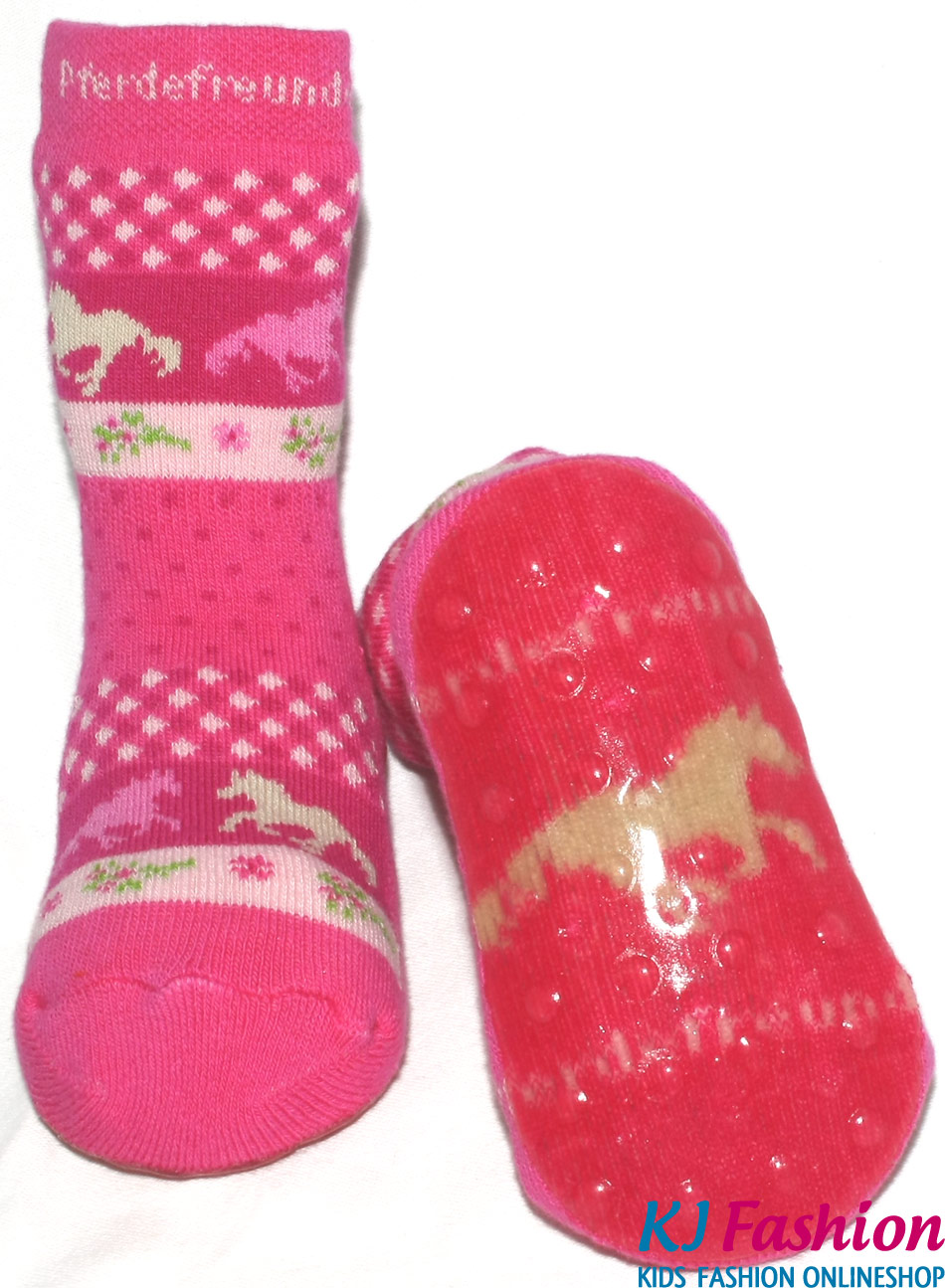 Stopper Socken / Stoppis von EWERS Modell Lizenz: Pferdefreunde in Pink  27043-1756
