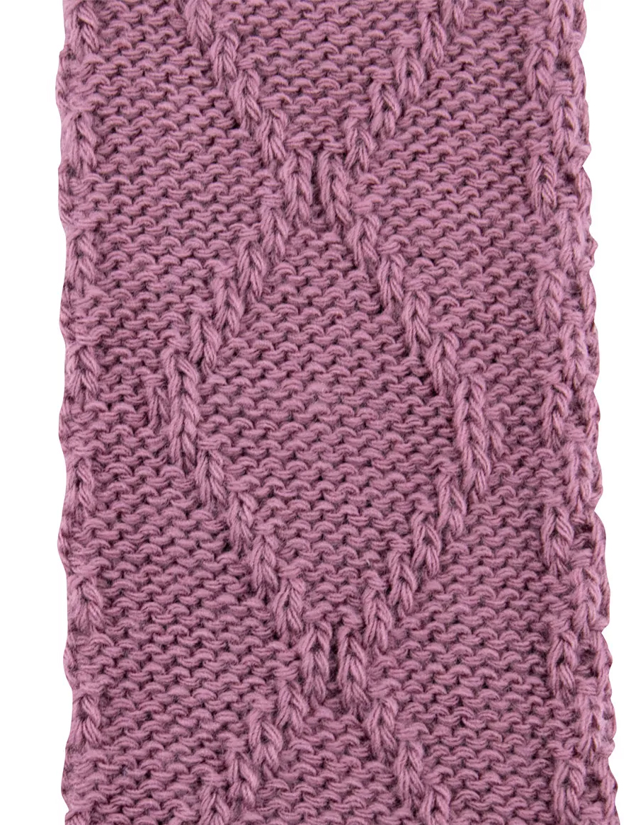 Strick Stulpe mit breitem Rippbund, Strukturmuster Rauten in Dusty Mauve von EWERS 345006