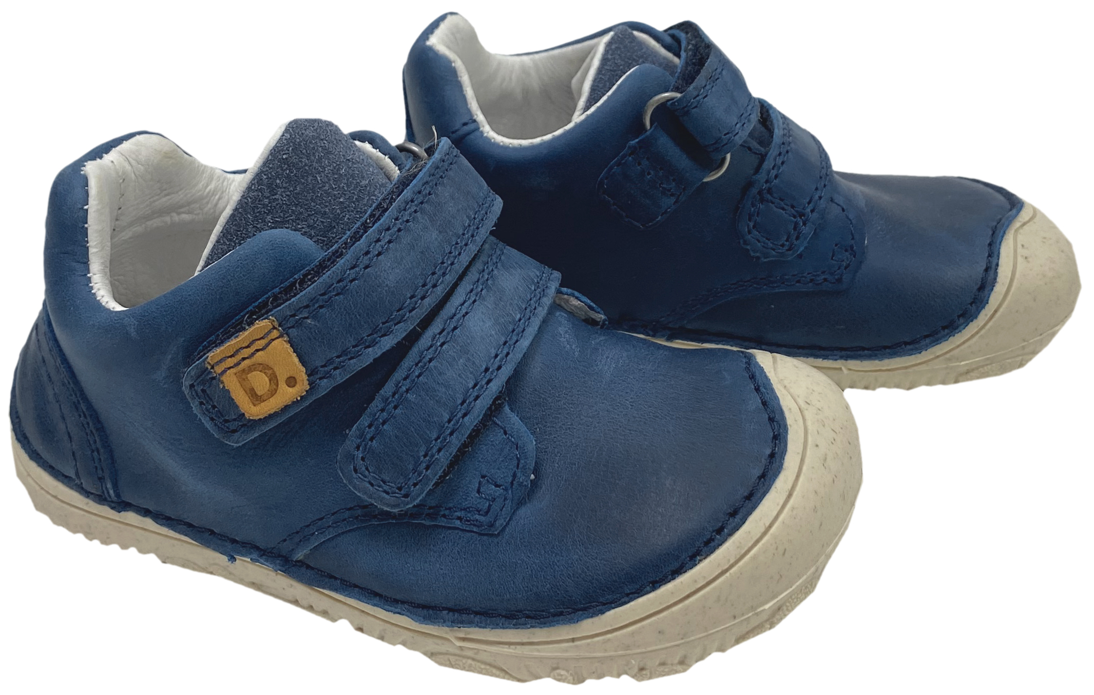 Knautschige Leder Halbschuhe / Minimalschuhe von D.D.Step Barefoot in Indigo Blue