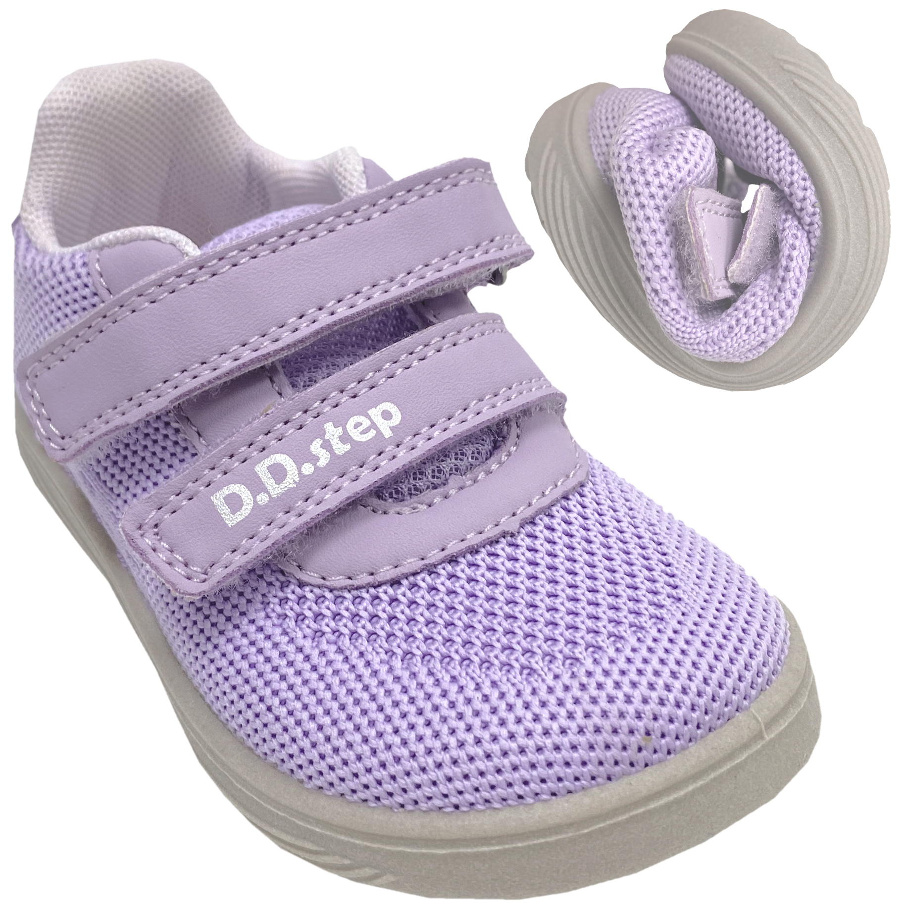 Leichte Mesh Sneaker in Lila mit Non Marking Sohle Minimalschuhe von D.D.Step Barefoot