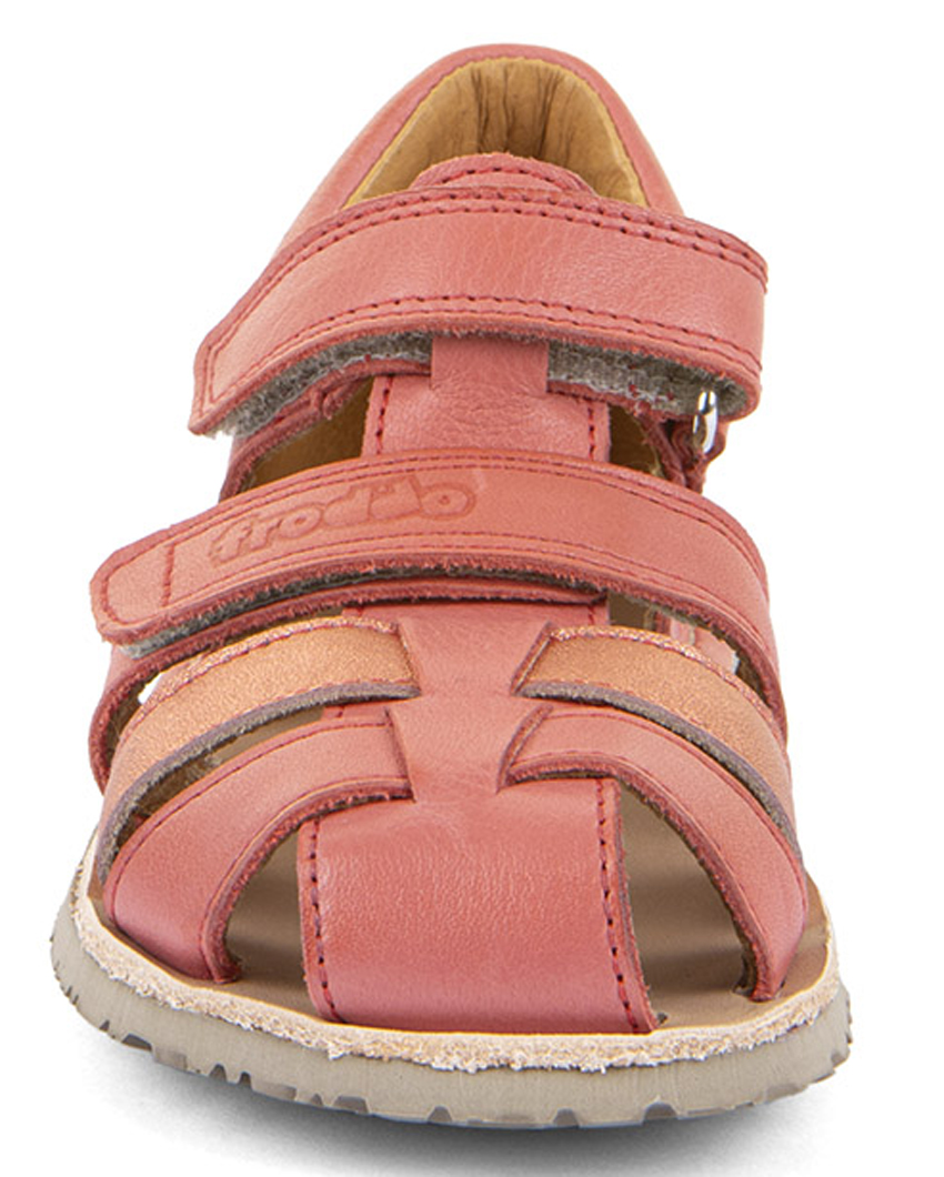 Leder Barfußsandalen, Fersenschutz & Zehenschutz, Coral Glitzer von FRODDO Flexy G3150283