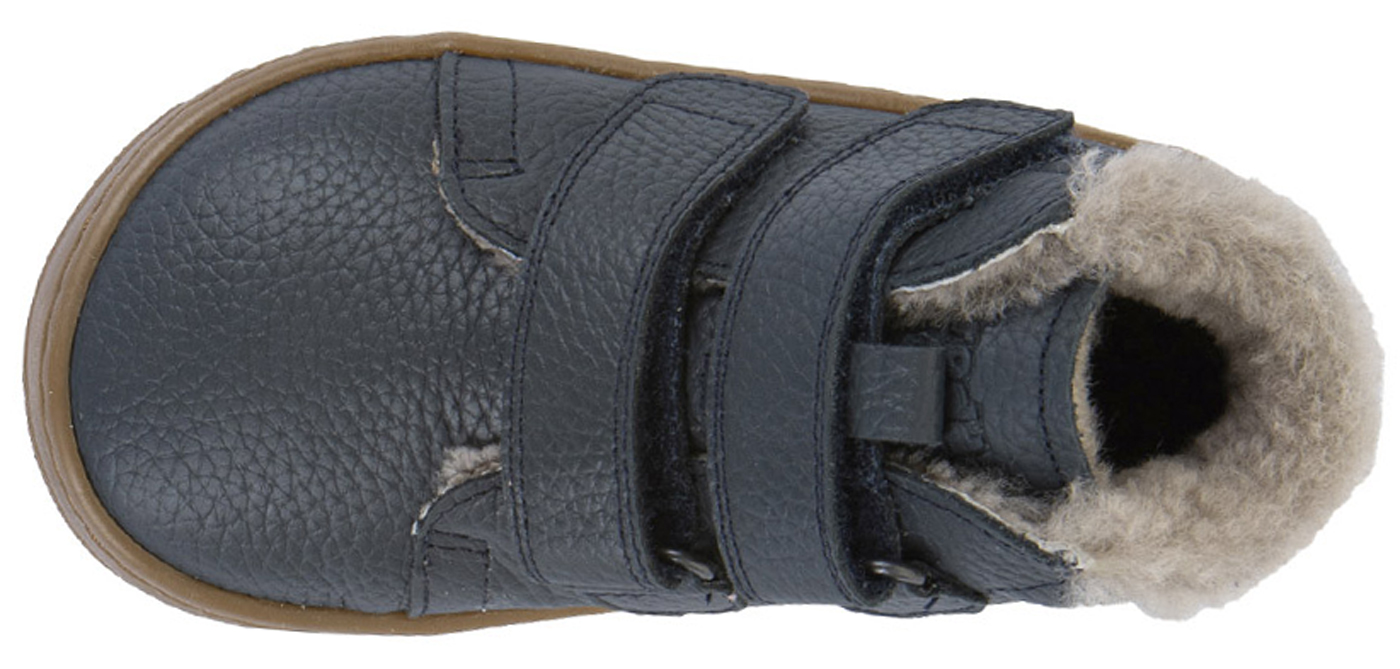 Lammfell gefütterte Lederschuhe Barfußschuhe von FRODDO Barefoot UP Furry in Dark Blue G3110287