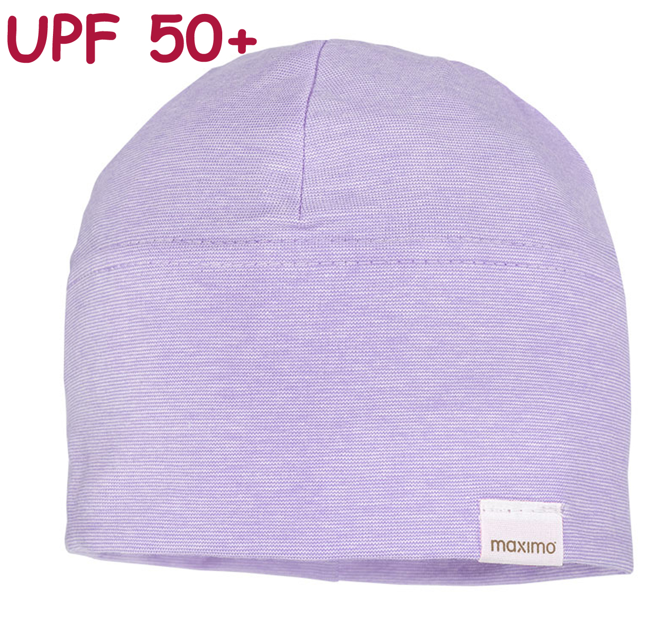 Short Beanie in Flieder Melange mit breitem Abschluß aus BIO BW mit UPF 50+ von MAXIMO 086700