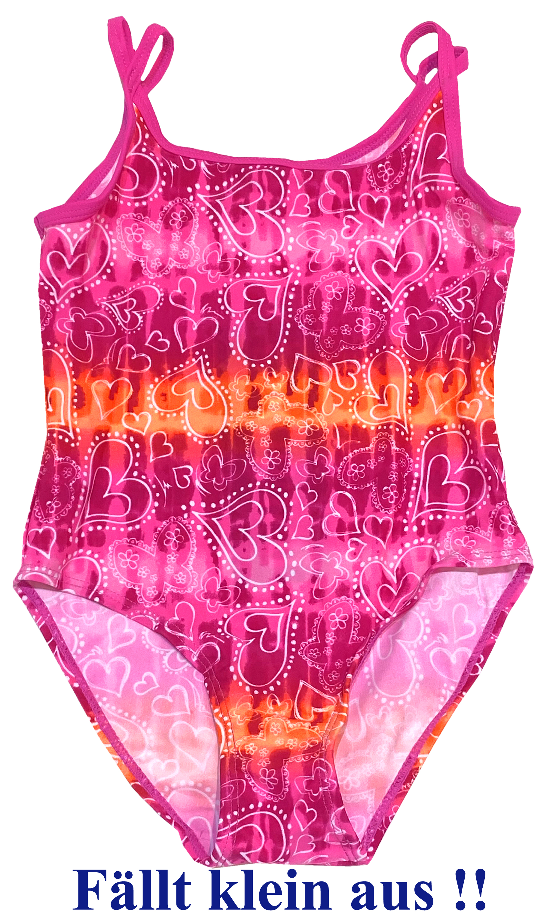 Schicker Badeanzug in knalligem Pink / Orange im Verlauf mit Paisley AOP von LENTIGGINI 14557