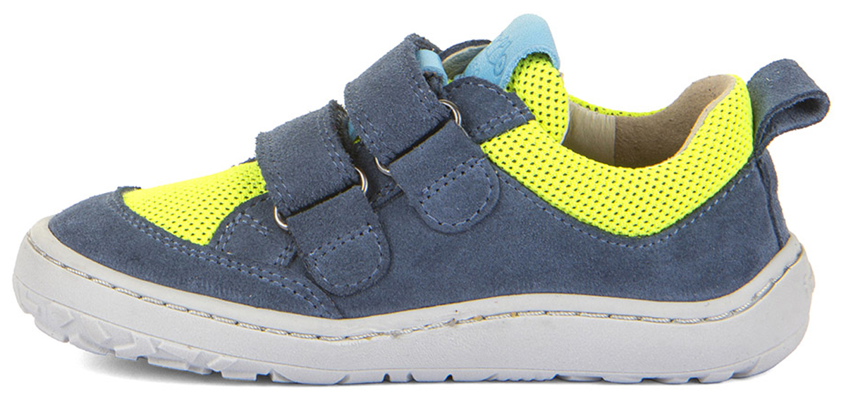 Mega flexible Sneaker *Barefoot Basic * Leder + Mesh Besatz in Denim /Neongelb v. FRODDO G3130260
