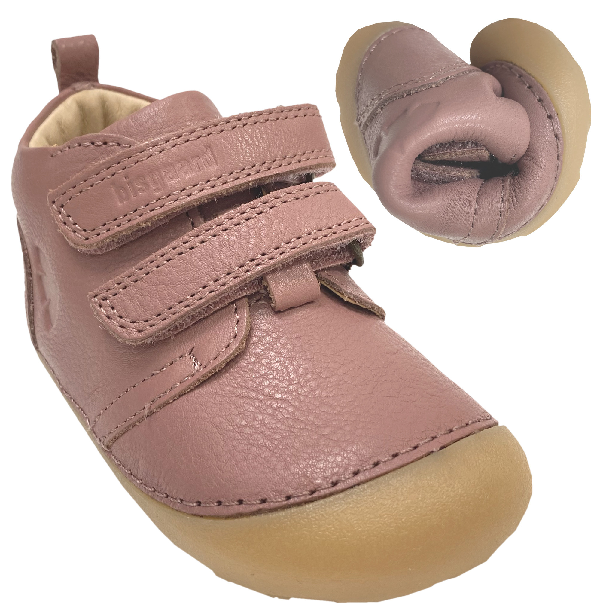 Knautschig weiche Lederschuhe / Barfußschuhe von BISGAARD * Carter * in Heather / Alt Rosa