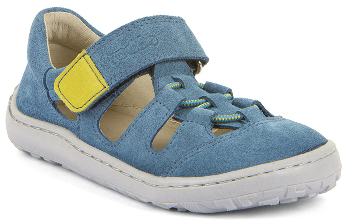 Halbsandale / Minimalschuhe aus Leder Zehen & Fersenschutz von FRODDO Barefoot in Jeans Blau G3150290