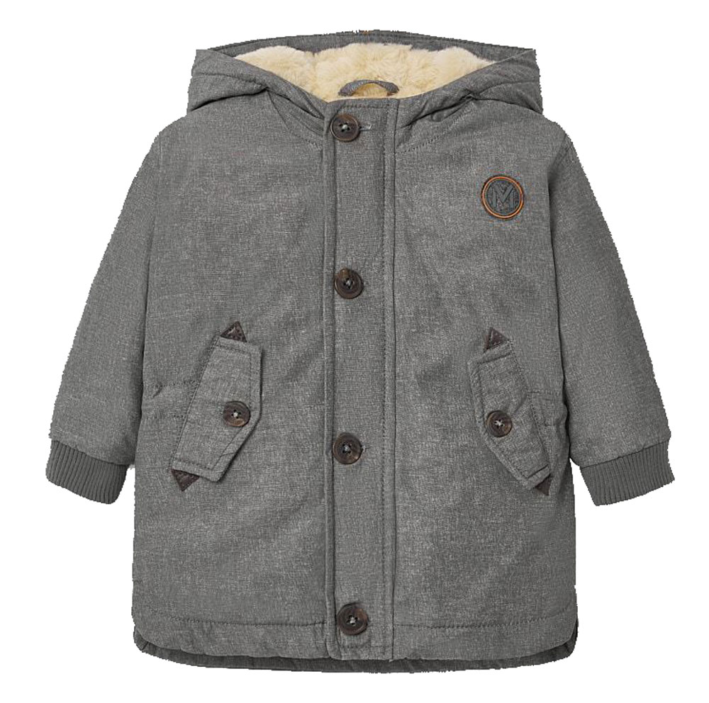 Trendiger Parka in Steingrau mit Teddyplüsch Futter für Baby Boys von MAYORAL 2481