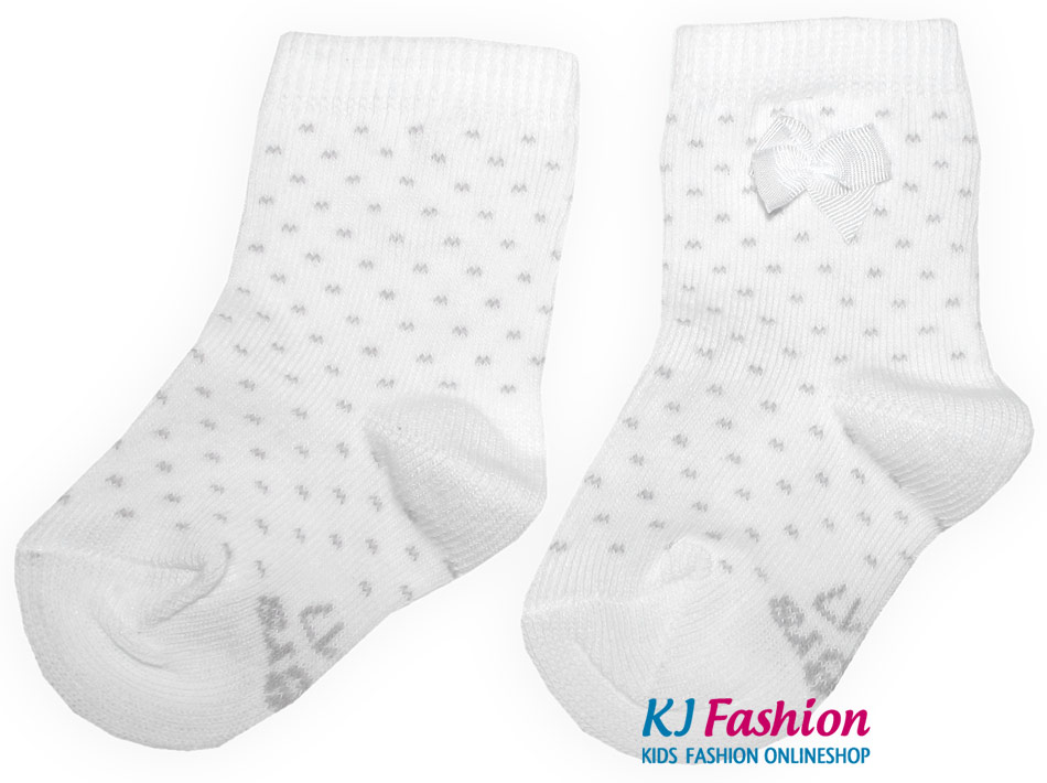 Schicke Söckchen in Offwhite mit Zierschleife und zart grauem Muster von EWERS 20530