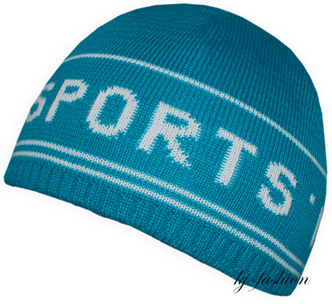 Coole BW Strickmütze doppelt gelegt in Türkis SPORT Schriftzug von MAXIMO Modell 166800