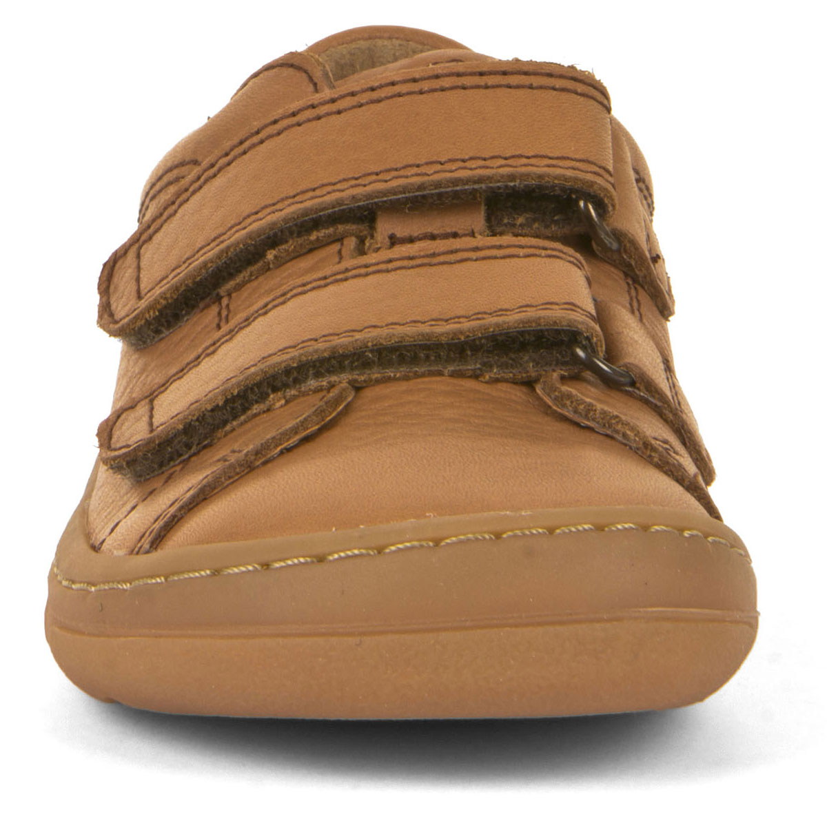 Low Top Sneaker mit Klett, Barfußschuhe aus Terracare Leder in Cognac v. FRODDO G3130201-1