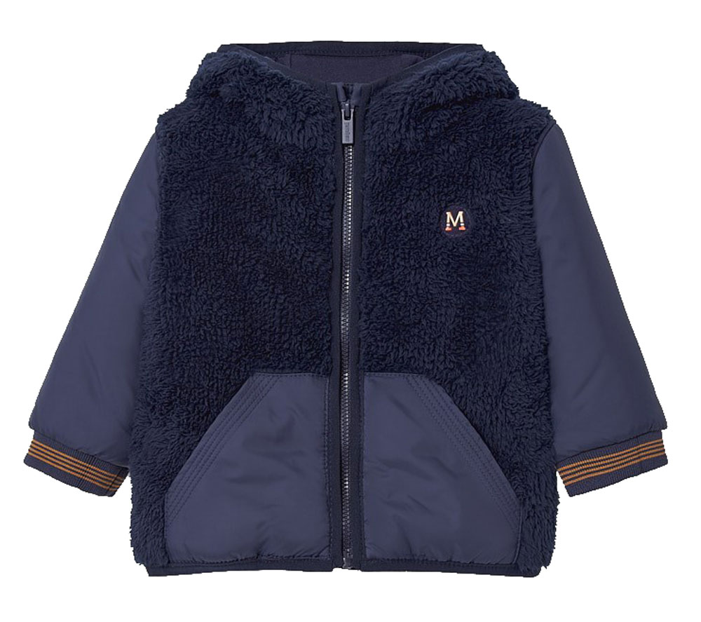 Kuschelige Jacke aus Teddyplüsch mit Sweatfutter in Marine Blau für kleine Jungen von MAYORAL 2485