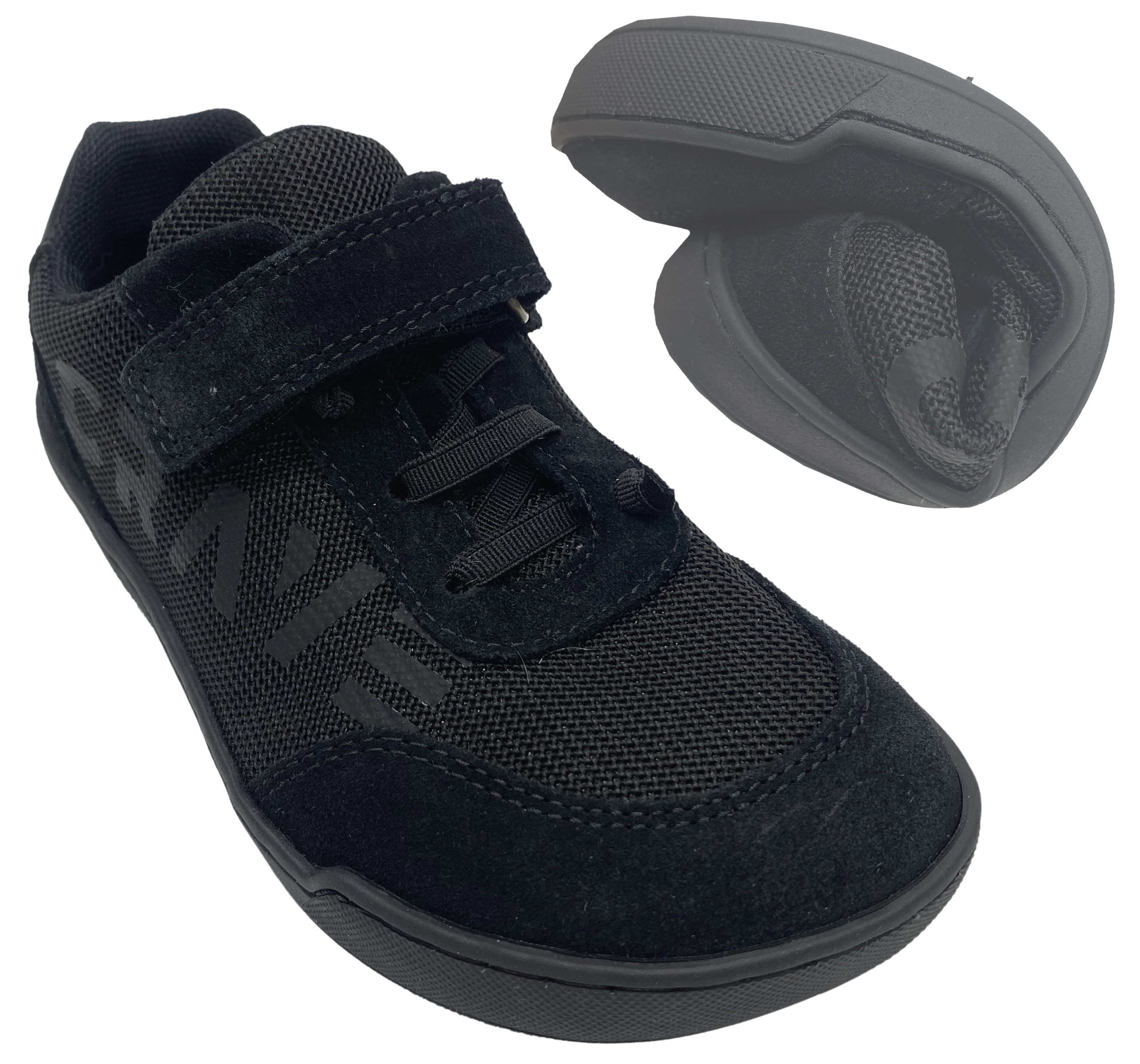 Sneaker in Schwarz / Barfußschuhe von CRAVE aus Leder & Textil Modell Cupertino