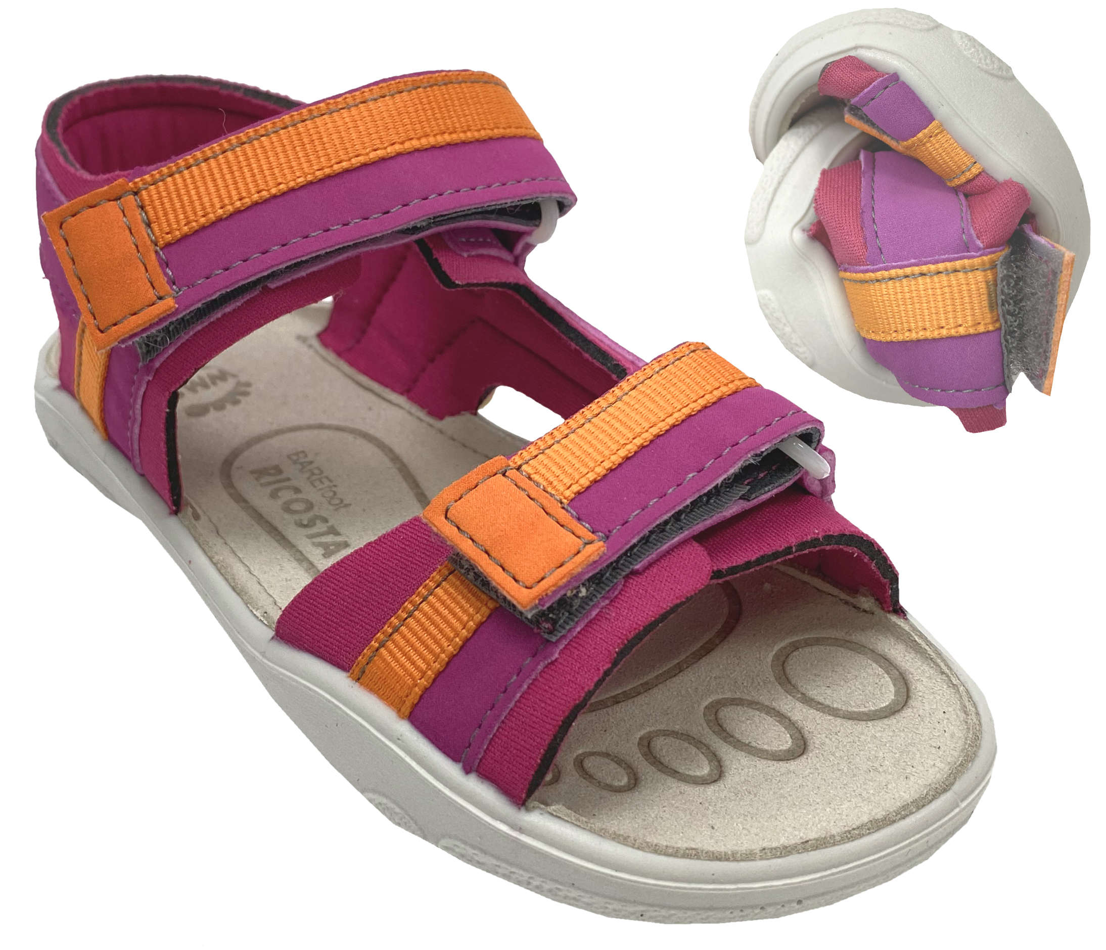 Offene Sandale, Vegan & waschbar, schmal geschnitten von RICOSTA Barefoot SYDNEY Rosada/Pink