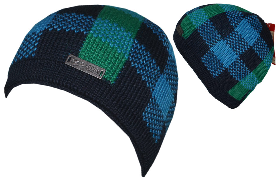 Strickmütze / Topfmütze mit Fleecebesatz in Marine / Grün von DÖLL Modell: 1549750196-3105