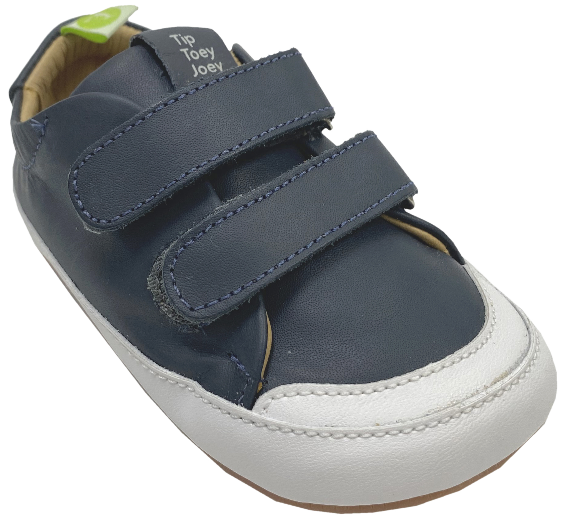 Knautschiger Lederschuh mit Minimalsohle Barfußsneaker *BOSSY* Navy von TIP TOEY JOEY