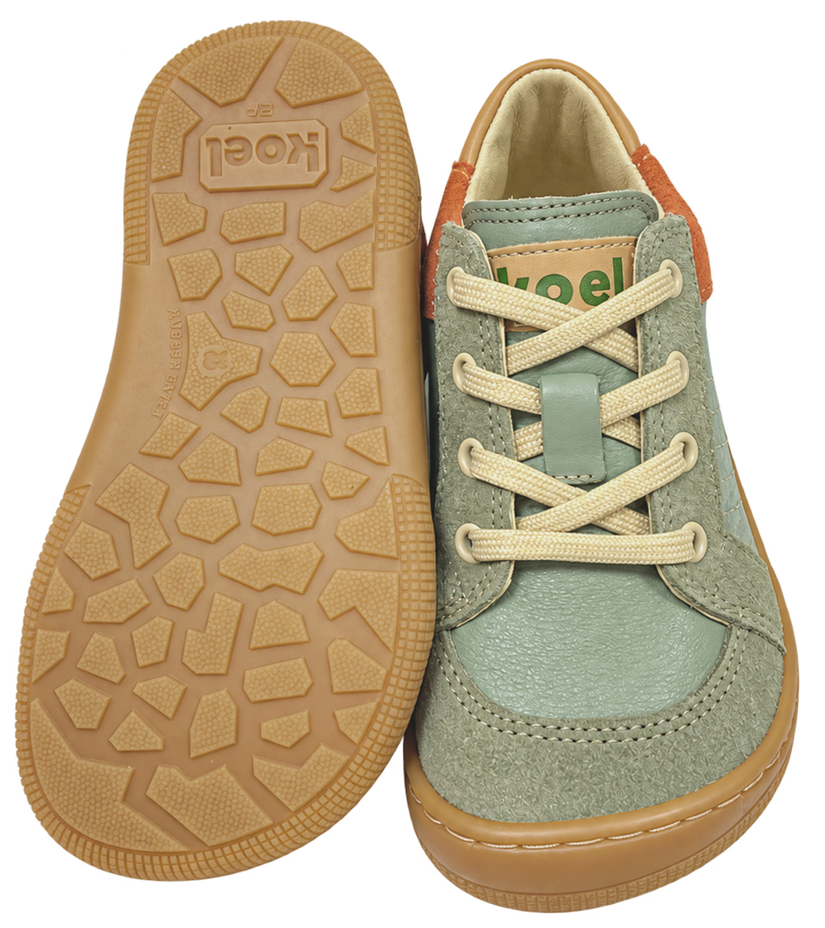 Barfußschuhe halbhoch aus Leder zum schnüren von KOEL Barefoot * DION in Olive 07M065.101