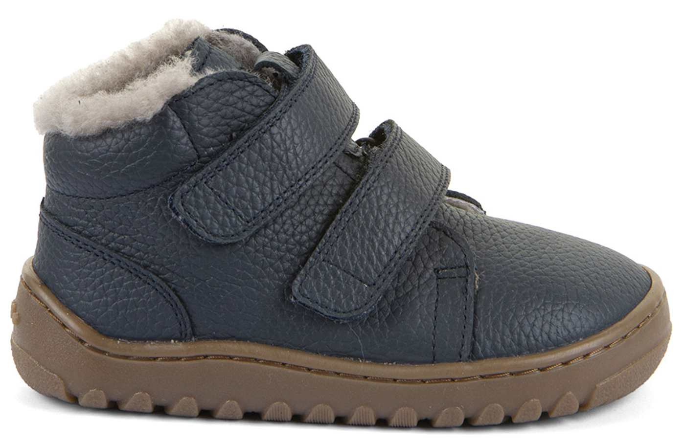 Lammfell gefütterte Lederschuhe Barfußschuhe von FRODDO Barefoot UP Furry in Dark Blue G3110287