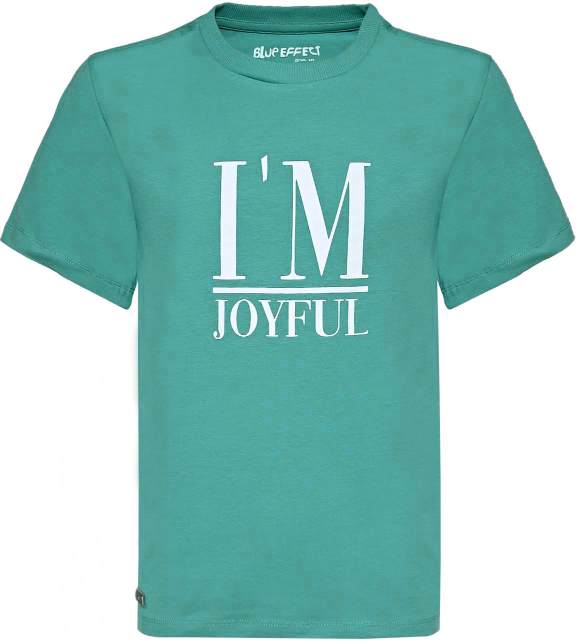 T-Shirt aus BW Jersey in kräftigem Karibikgrün mit Frontprint für Girls von BLUE EFFECT  5638