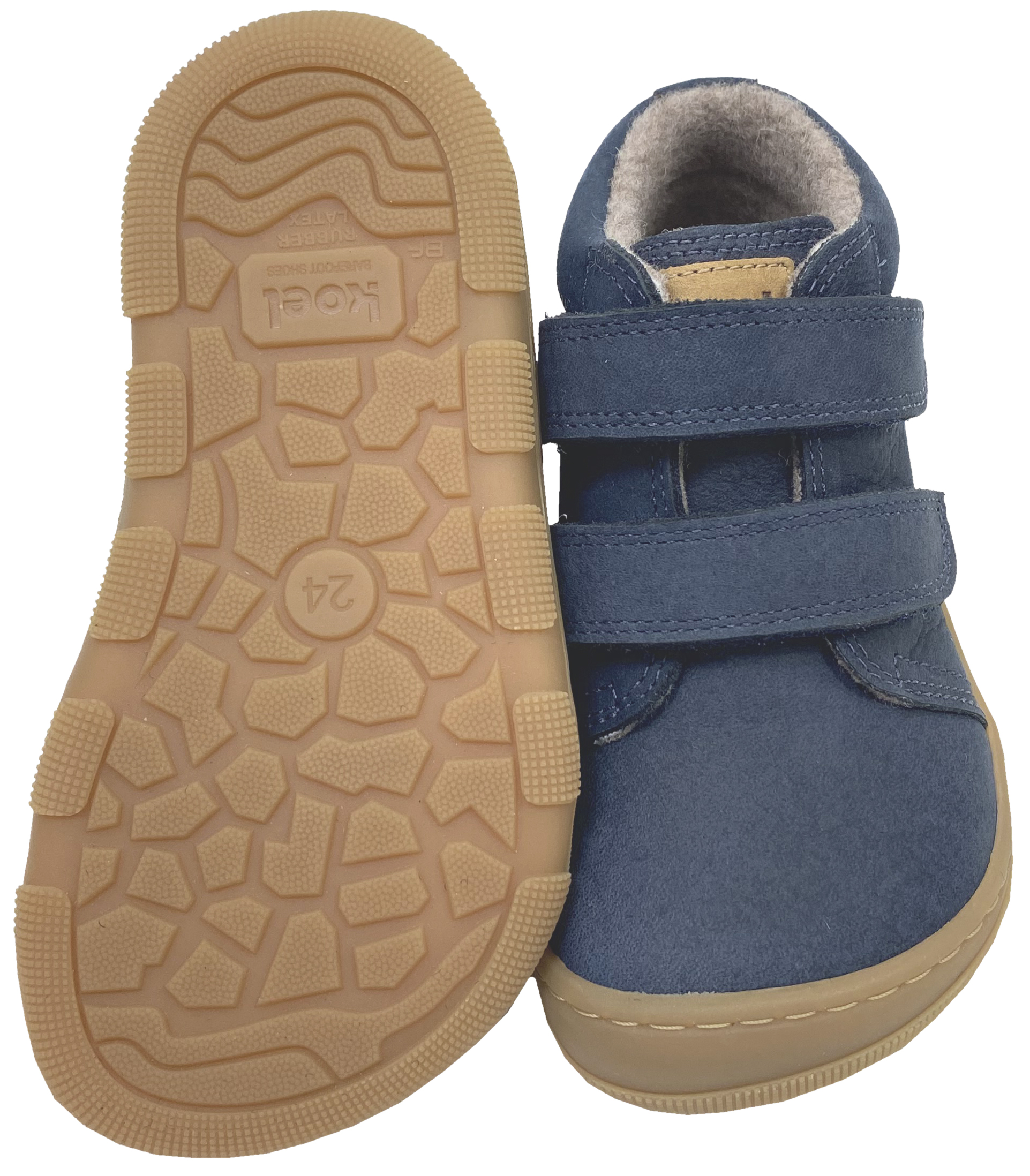 Barfußschuhe *KARI Wool Extra Wide* v. KOEL Hydro Leder+Wollfleece Futter Navy 15W002.233