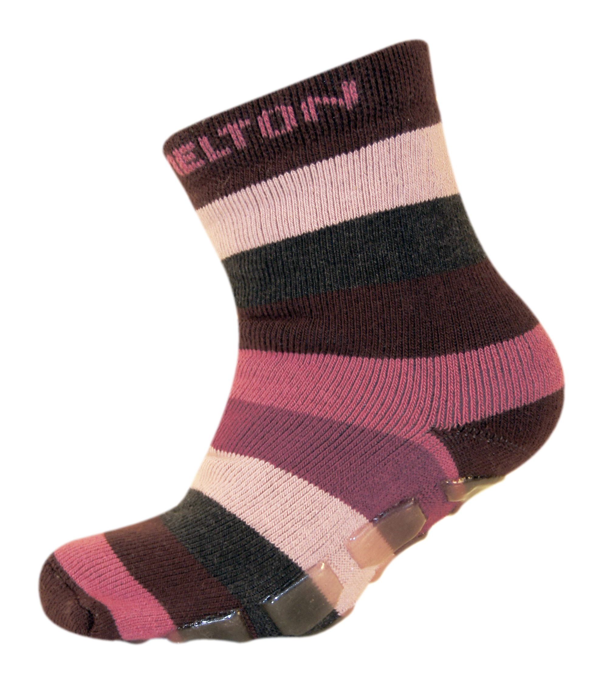 Stoppersocken aus BW Vollfrottee von MELTON * Stripe Mauve / Violett Töne * 210023-781