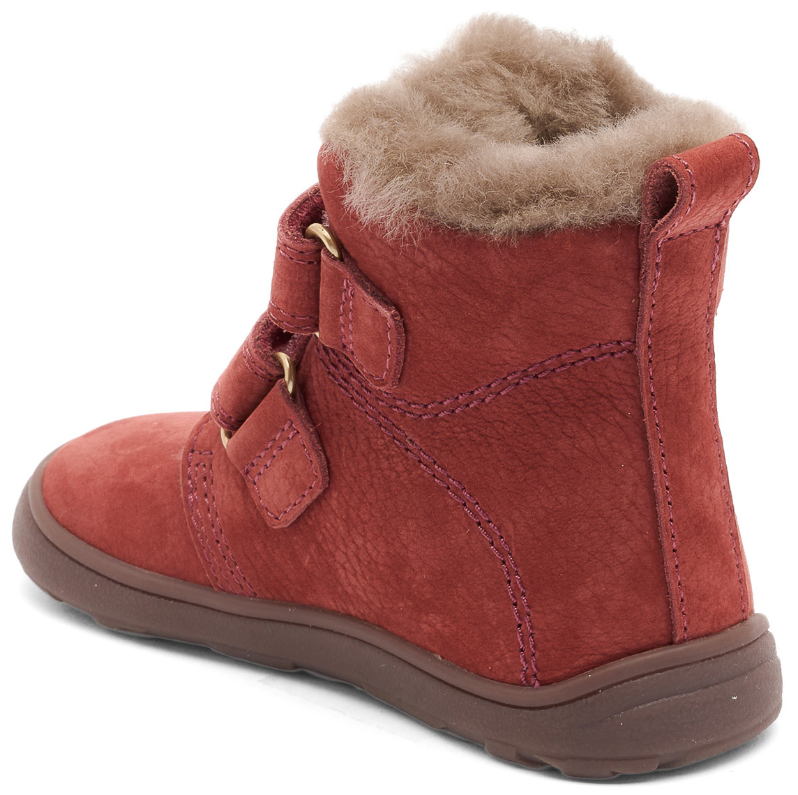 Winterstiefel aus Nubbukleder + Lammfellfutter von BISGAARD Barefoot EMIL Lamb 54107 in Bordeaux