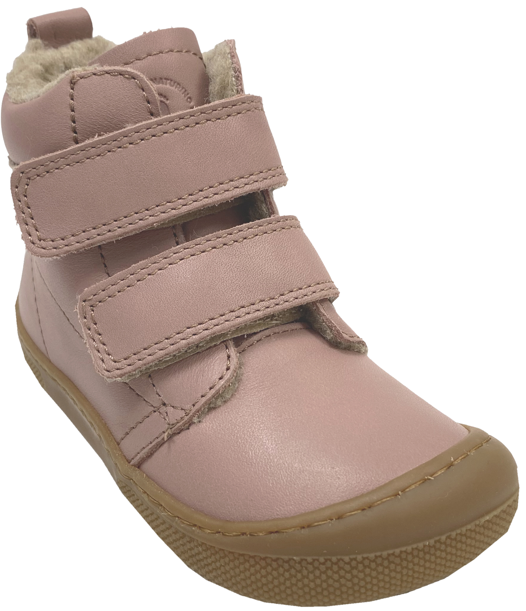 Naturino Barfuß Winterstiefel Nappa Leder *WIGGHI* m. Wollfutter in Matt Dkl Rose