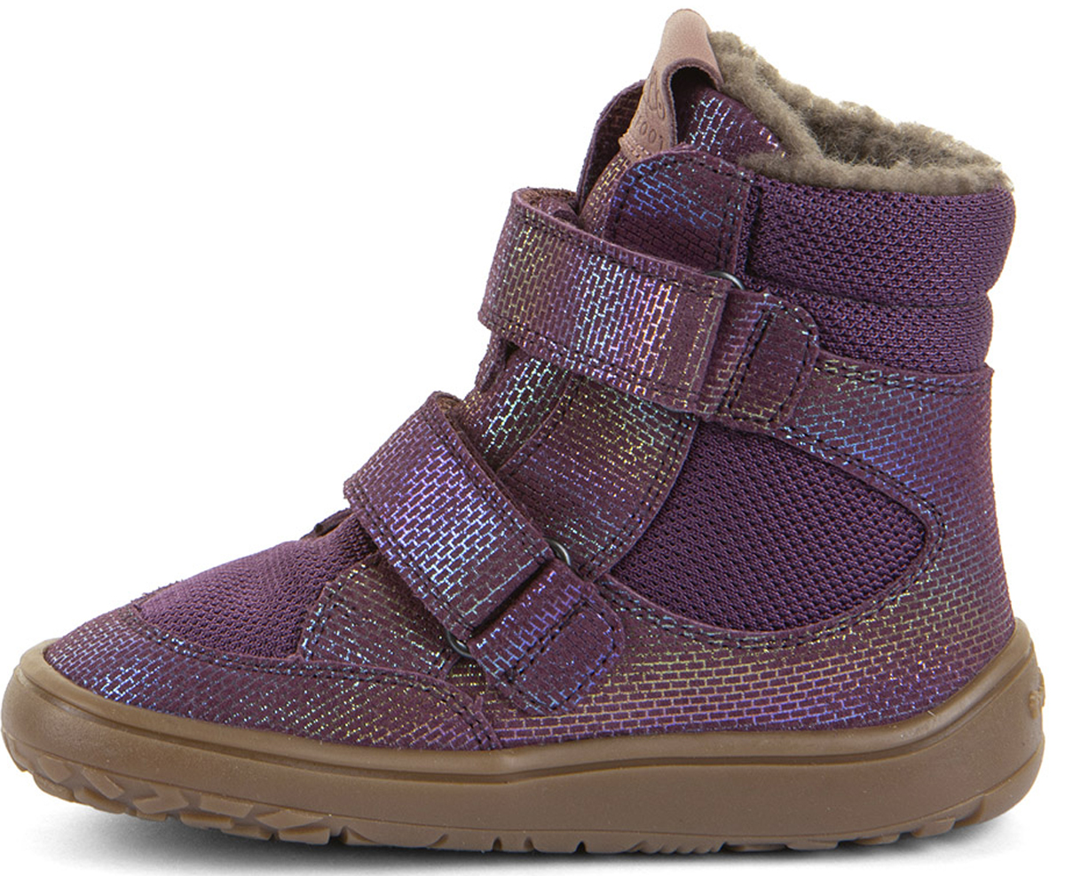 Winterstiefel Leder + Mesh +TEX +Schurwollfutter LILA Glitzer FRODDO Barefoot G3160247