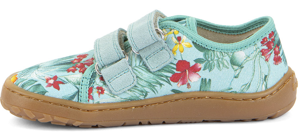 Canvas Sneaker Barefoot Grip Sohle von FRODDO in Mint Hawaii Motiv G1700440