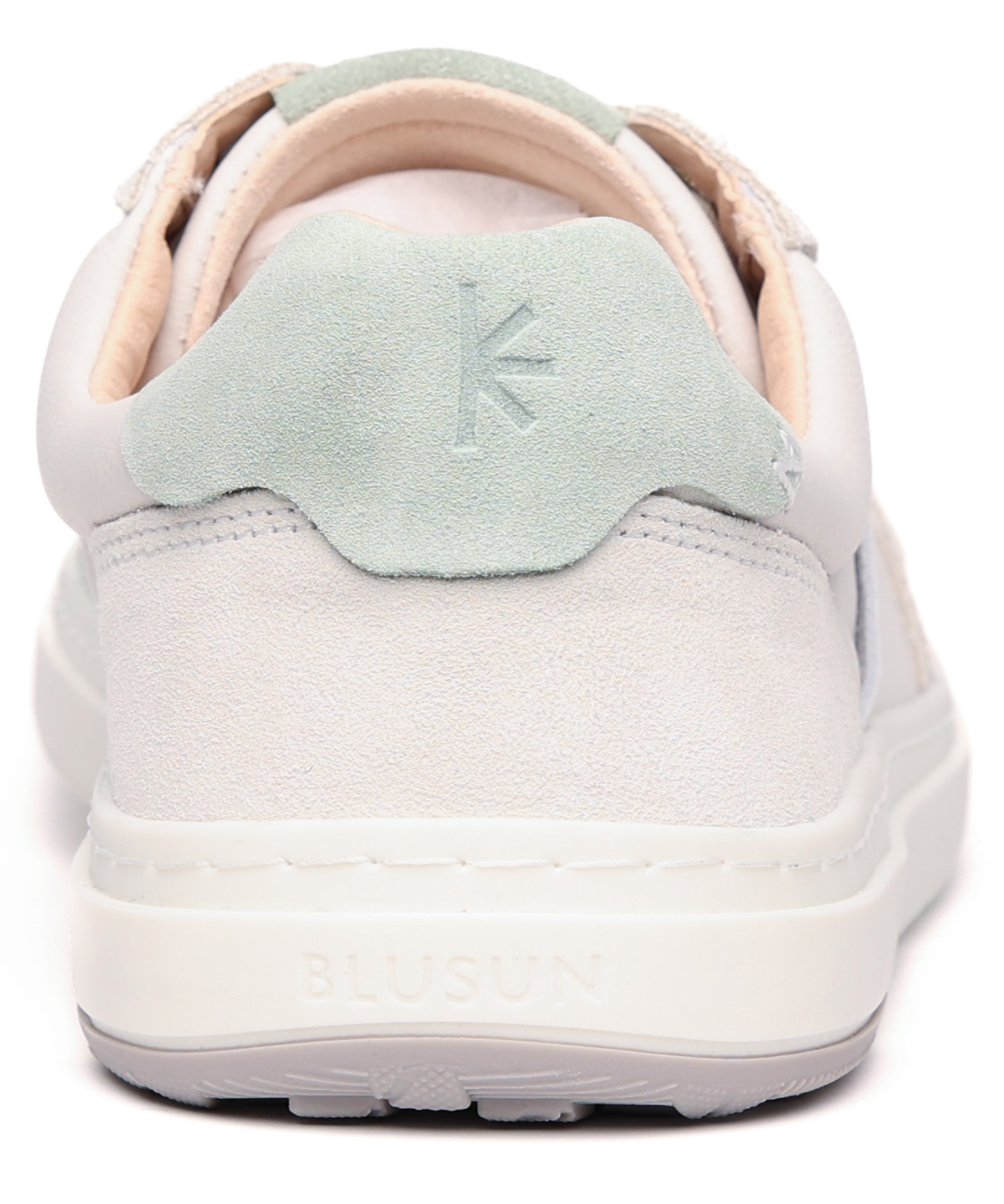 Lässiger Barfuß Sneaker aus Nappa- & Veloursleder für kräftige Füße von BLUSUN 600+ Off White Green