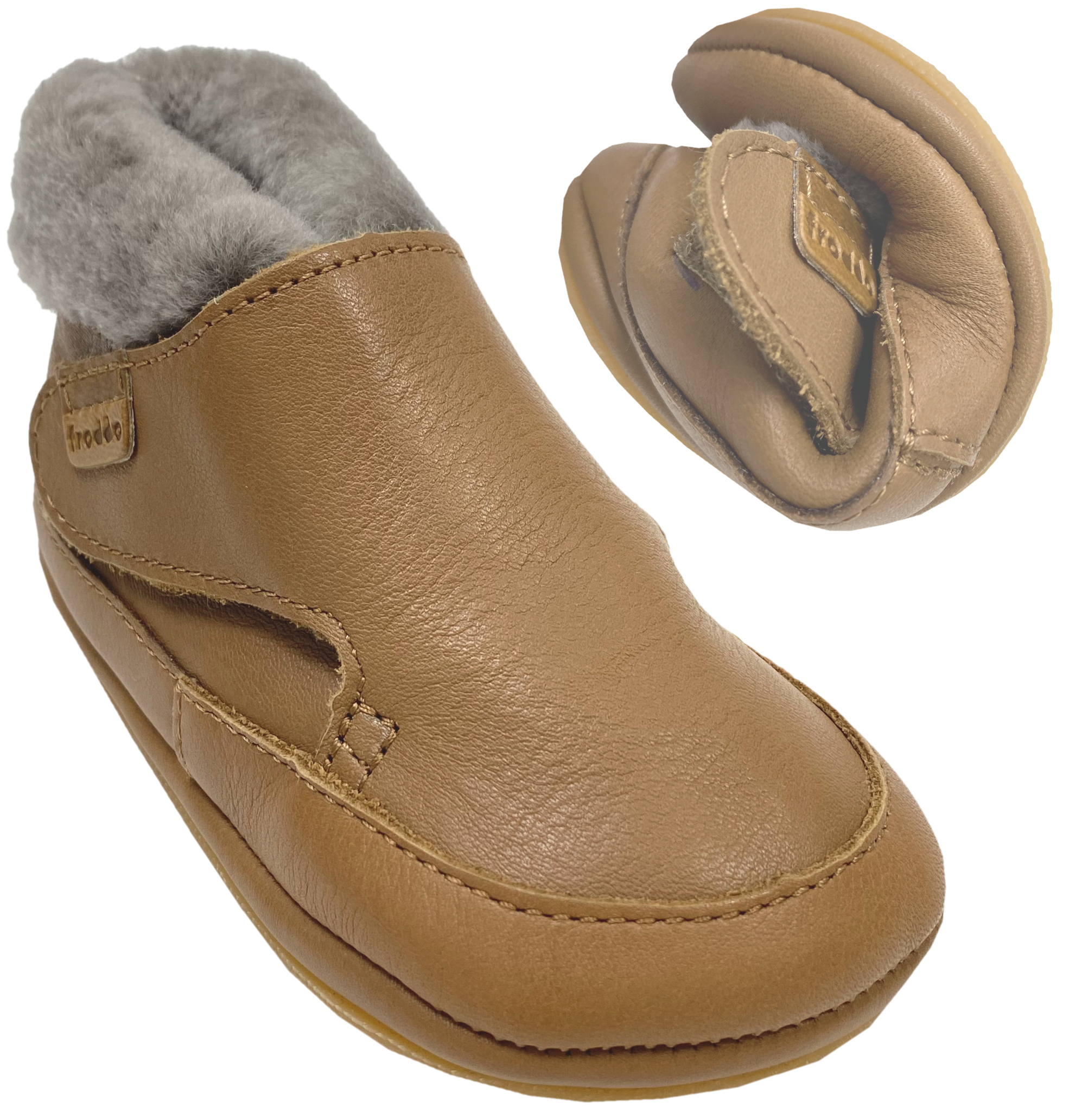 Prewalker / Lederschuhe mit Lammfellfutter & Minimalsohle von FRODDO in Cognac G1160003