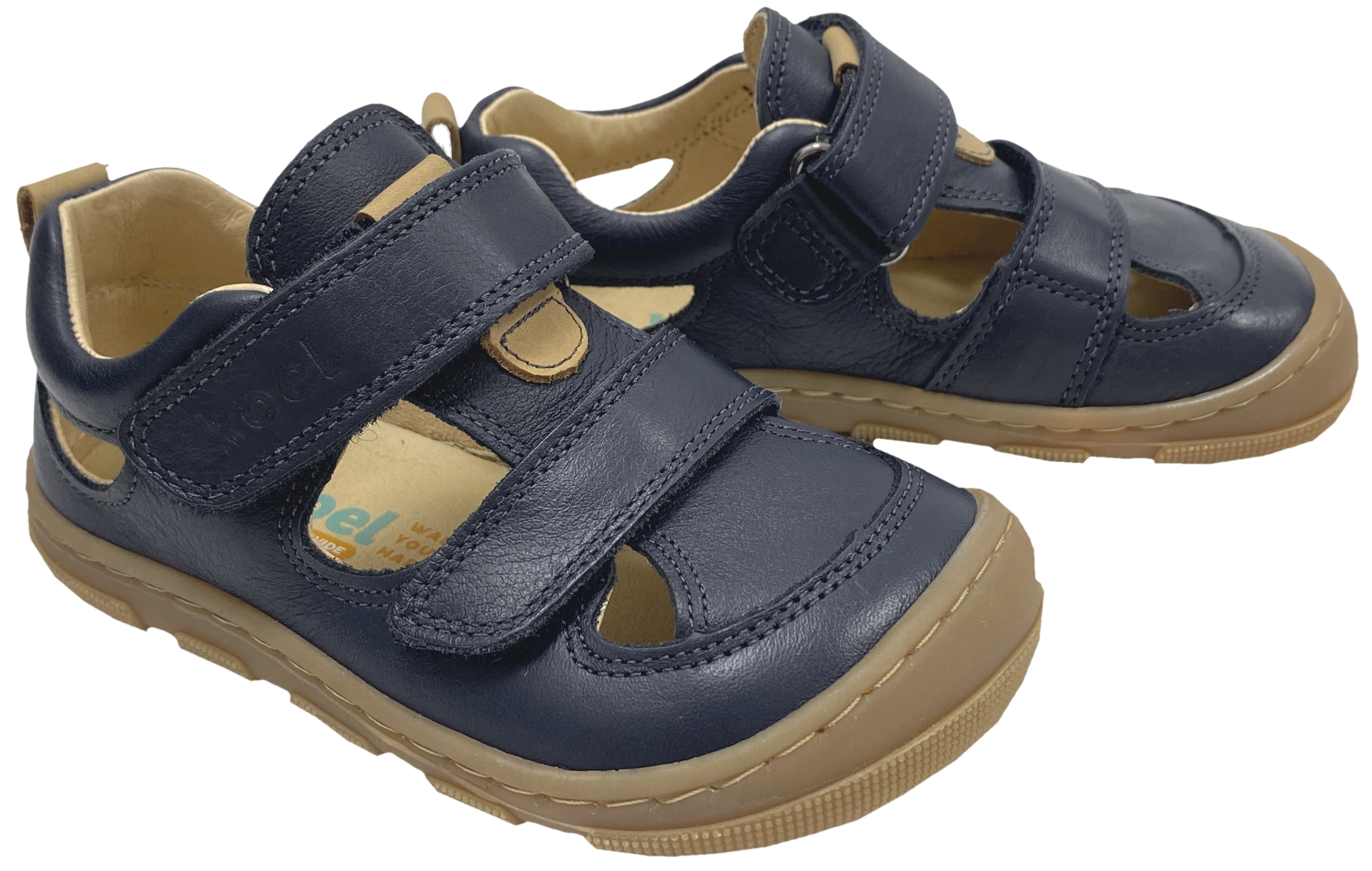 Halbsandale aus Leder / Barfußschuhe für kräftige Füße von KOEL * KATO * in DArk Blue 15W003.101