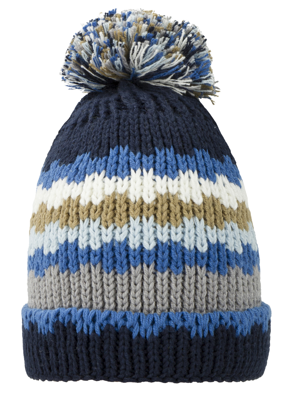 Strickmütze mit Bommel in Blau, Beige, Grau Tönen von DÖLL für Mini Boys 1623730167