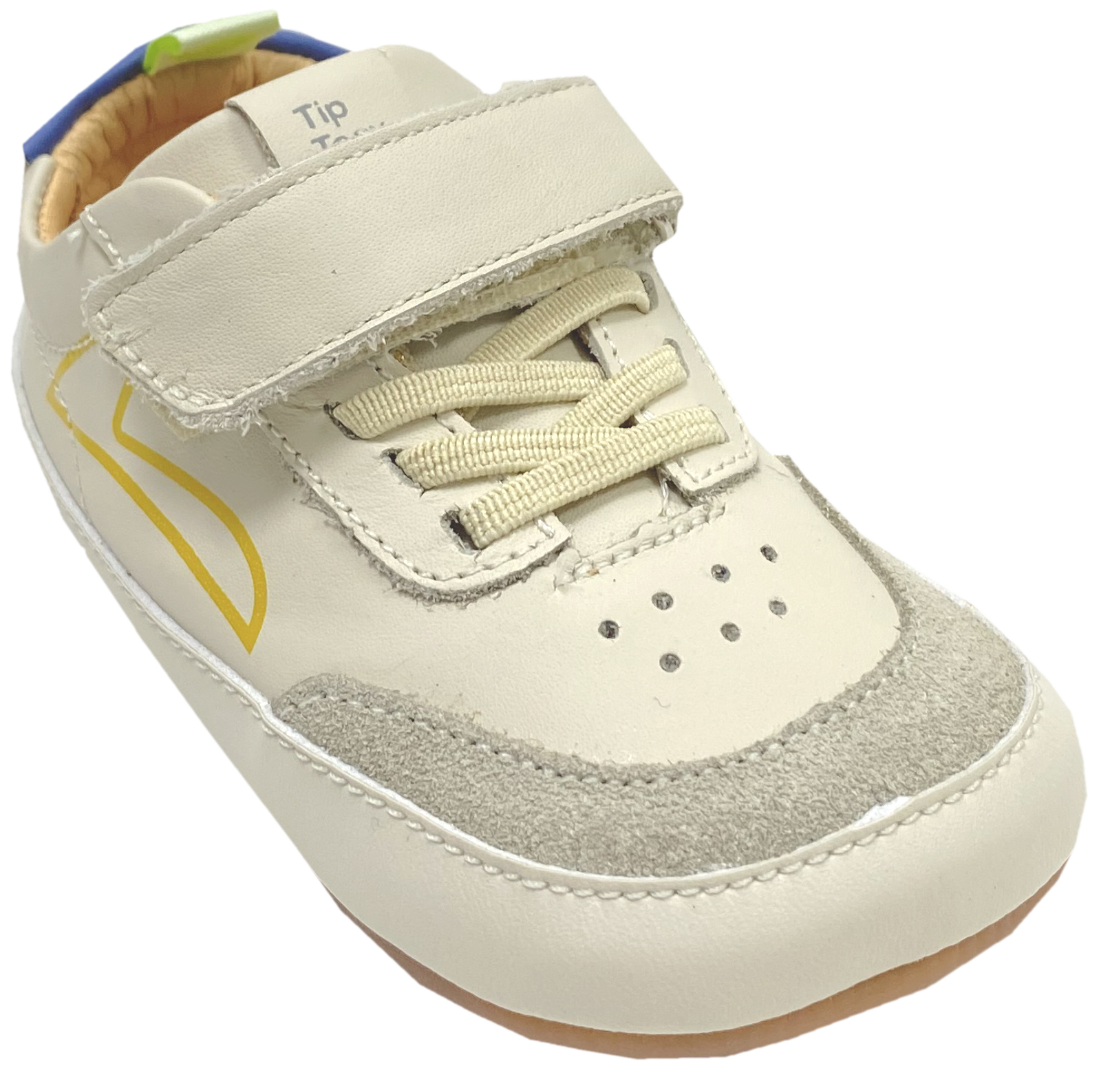 Knautschiger Lederschuh mit Minimalsohle Barfußsneaker *OUTLINE* Beige / Bunt von TIP TOEY JOEY