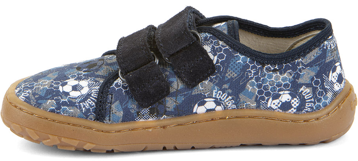 Canvas Sneaker Barefoot Grip Sohle von FRODDO in Navy Blue Motiv Fußball G1700440