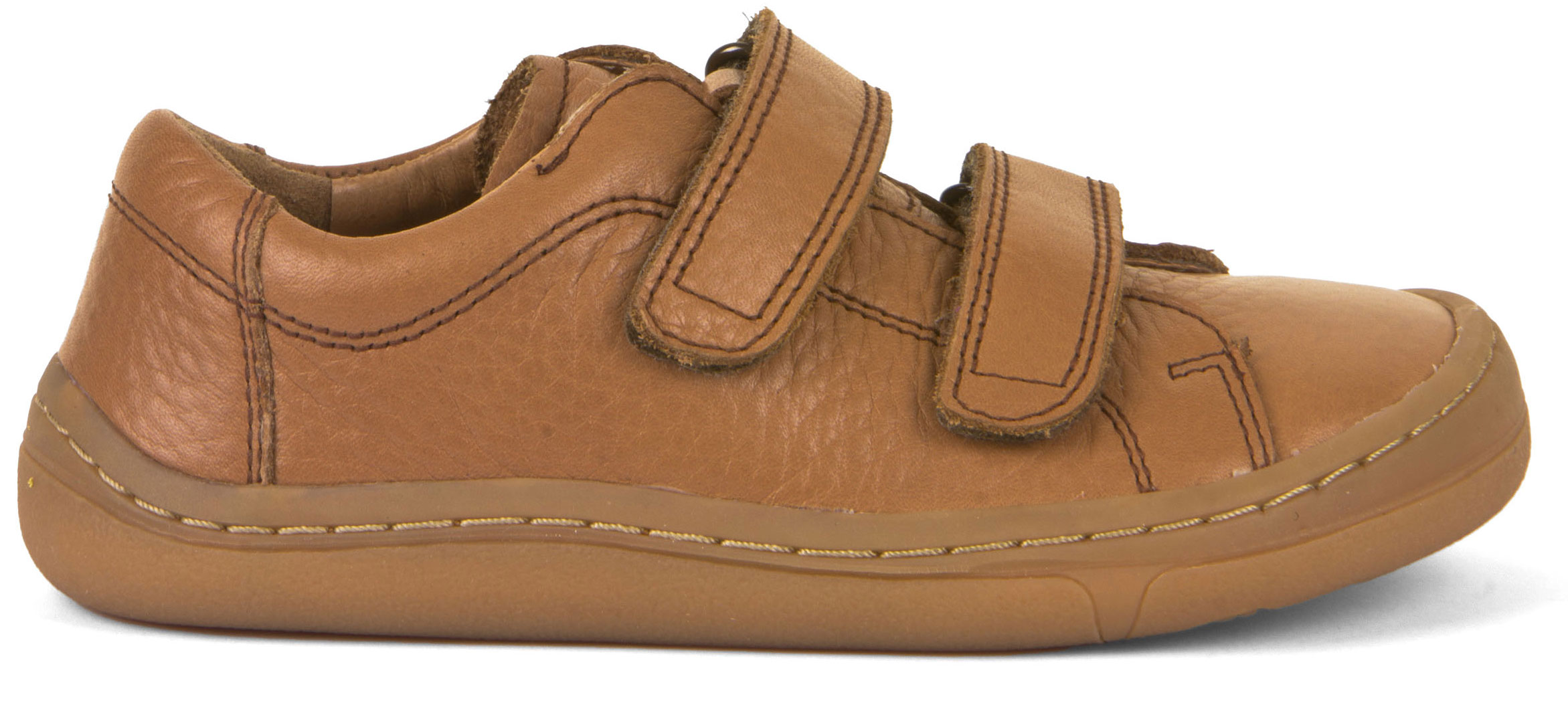 Low Top Sneaker mit Klett, Barfußschuhe aus Terracare Leder in Cognac v. FRODDO G3130201-1