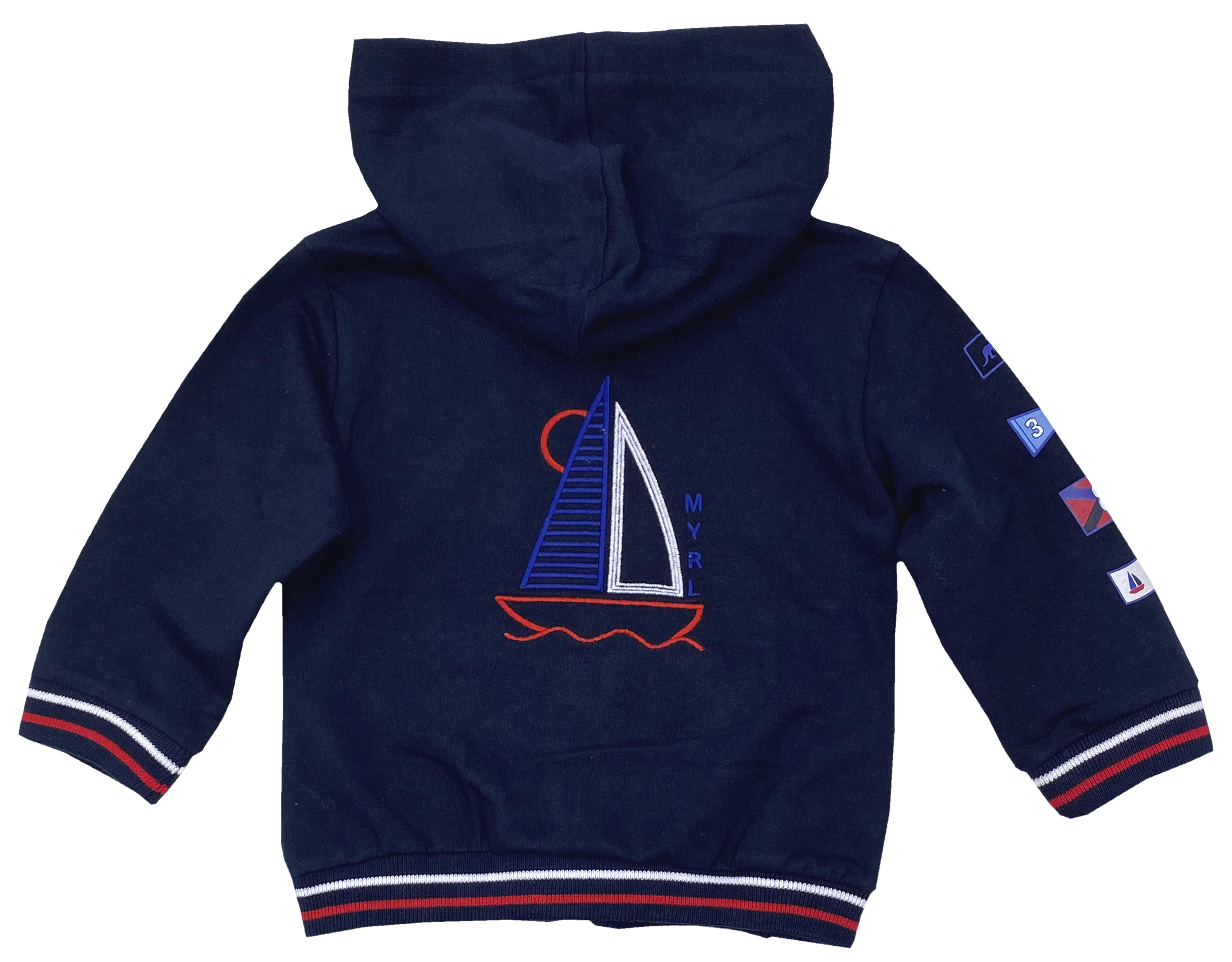Schicke Sweatjacke mit Kapuze in Navy Blau mit Maritimen Prints von MAYORAL 1406