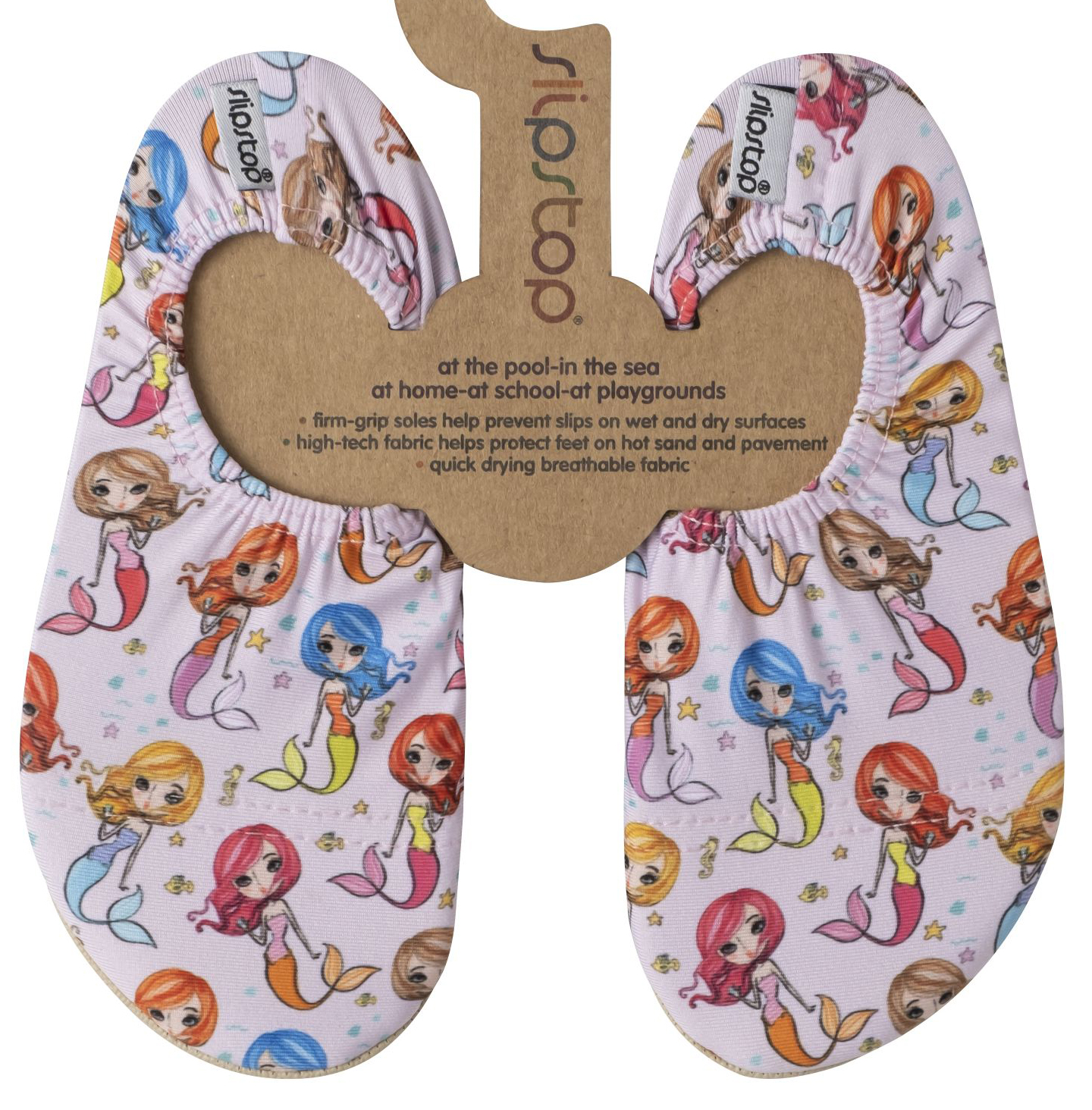 Slip Stop - Badeschuhe / Barfußschuhe / Allroundschuhe Modell: Nixe / Meerjungfrau auf Rosa