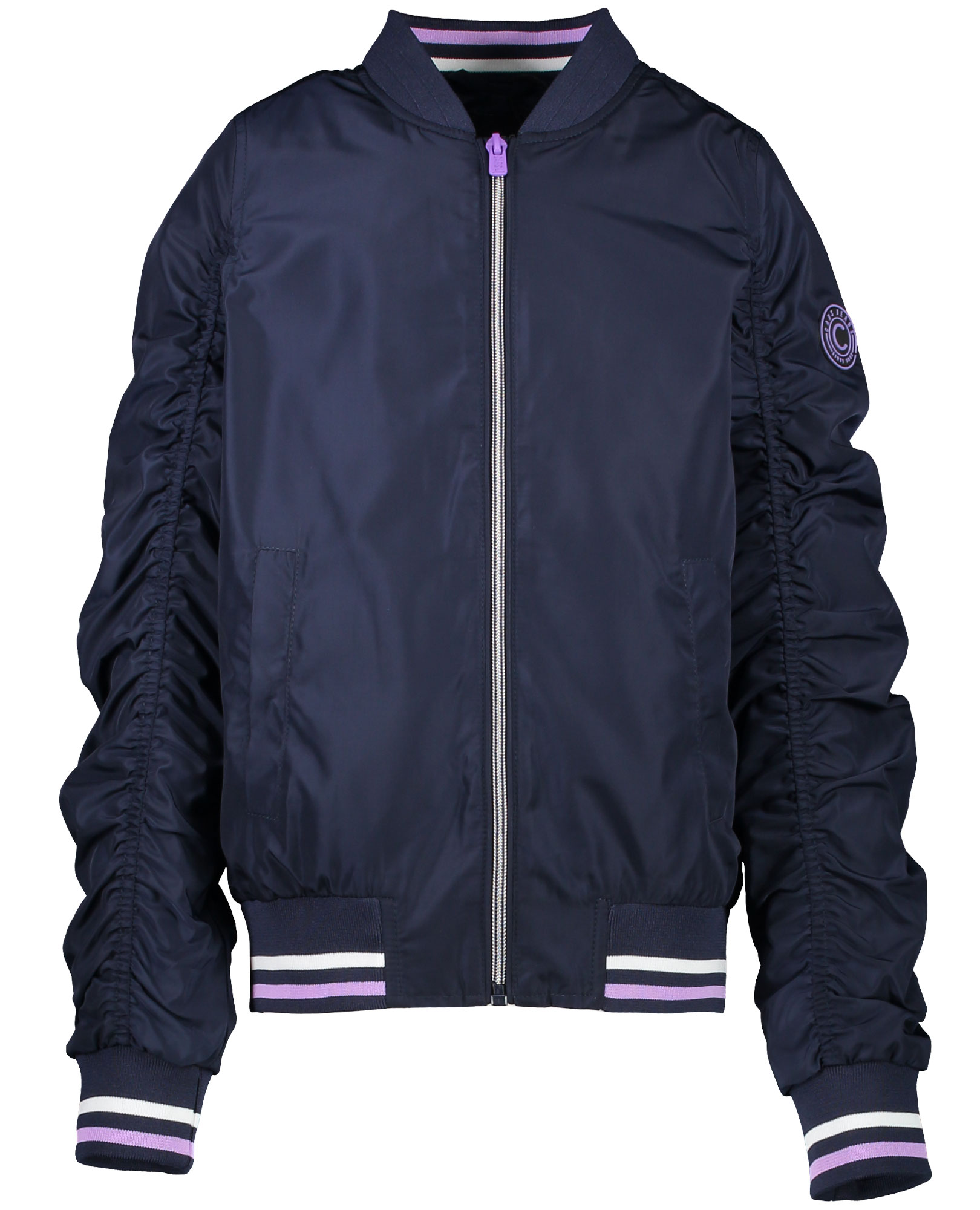 Leichte Collegejacke / Sommerjacke in Navy, geraffte Ärmel, Wasserabweisend von CARS JEANS 53526