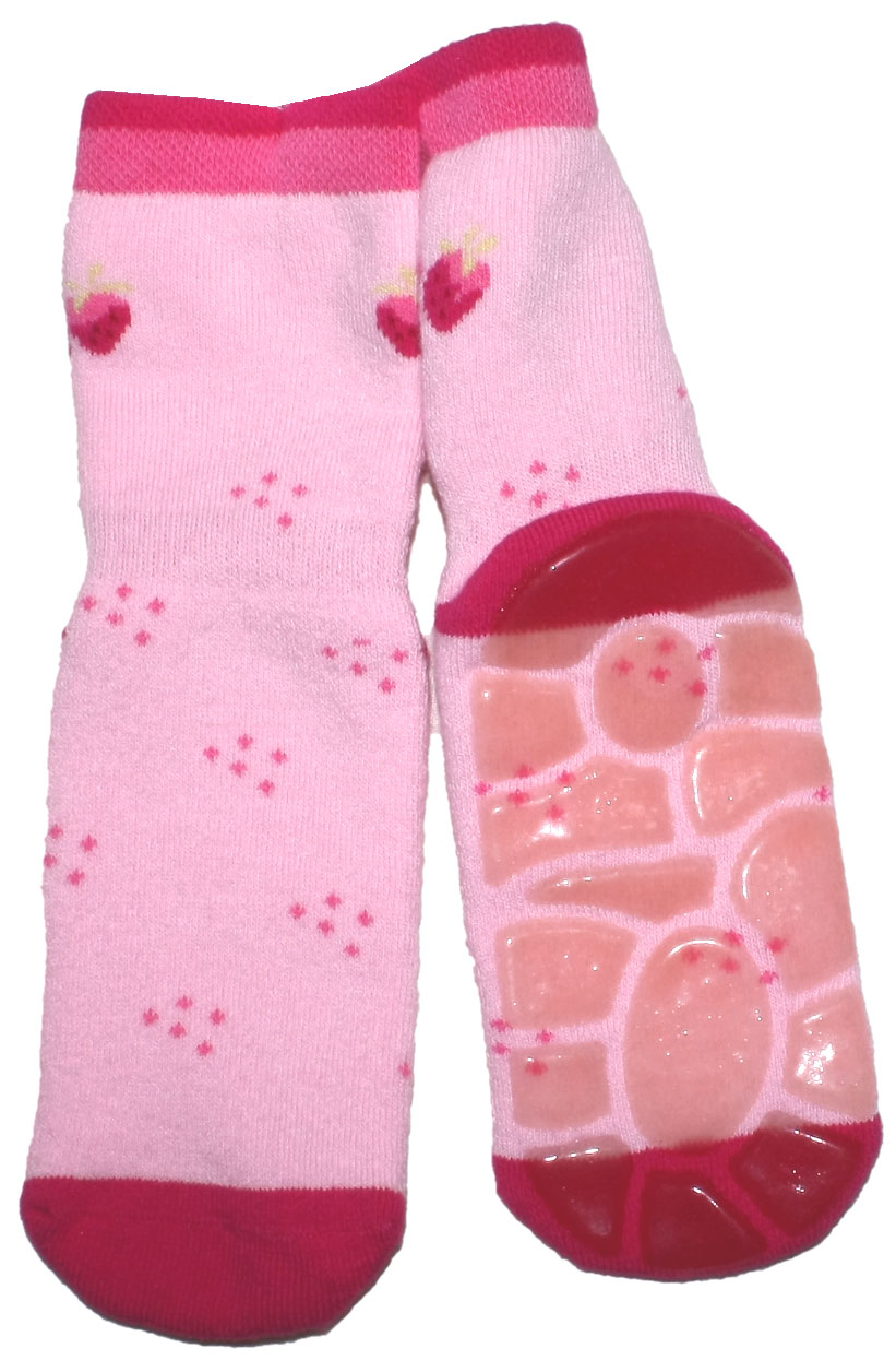 Stopper Socken, rutschfeste Silikon Sohle in Rosa/ Pink Erdbeere von MAXIMO  253776