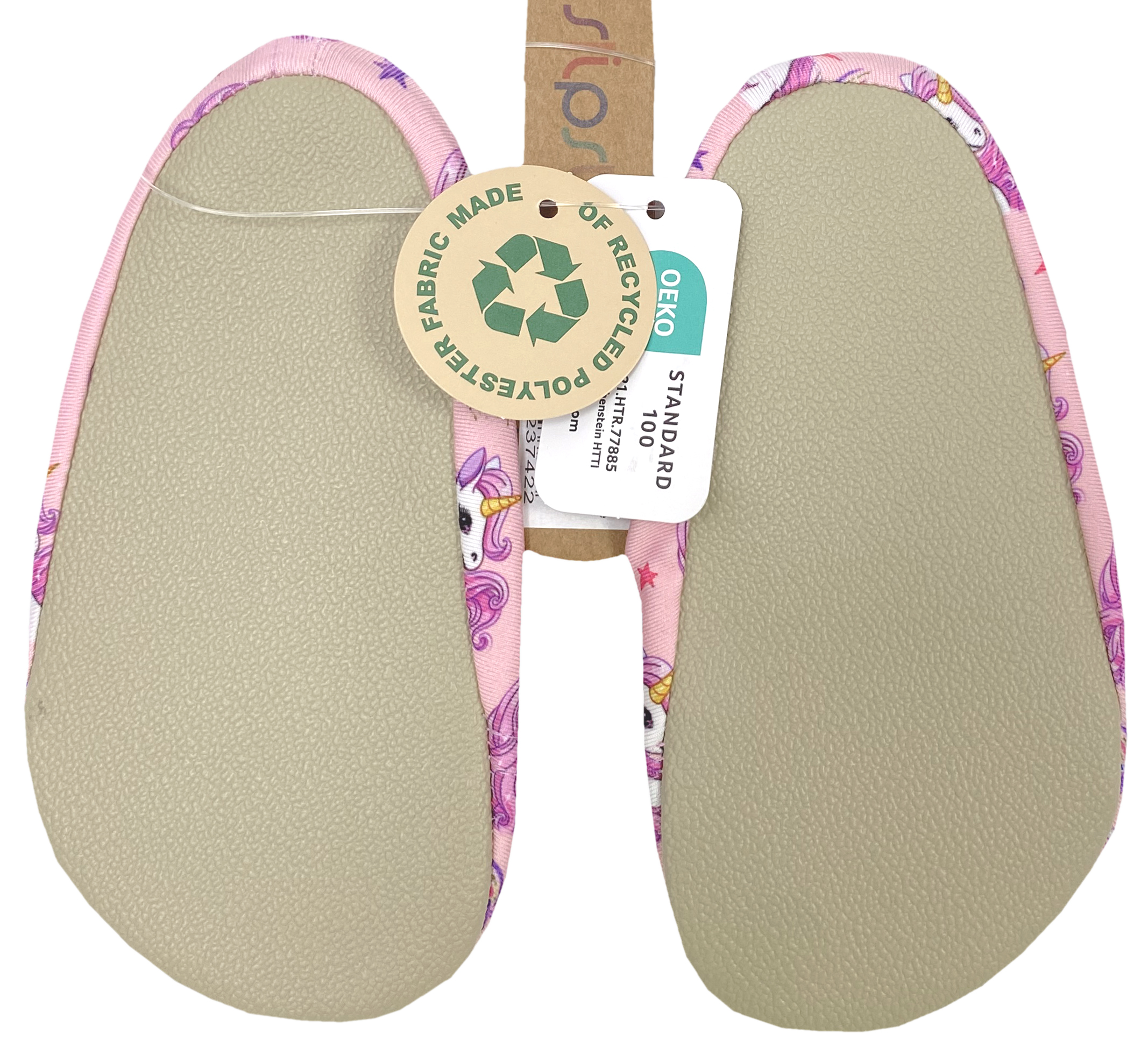 Slip Stop Badeschuhe / Turnschläppchen Barfußschuhe *Iris / Einhorn Pink *